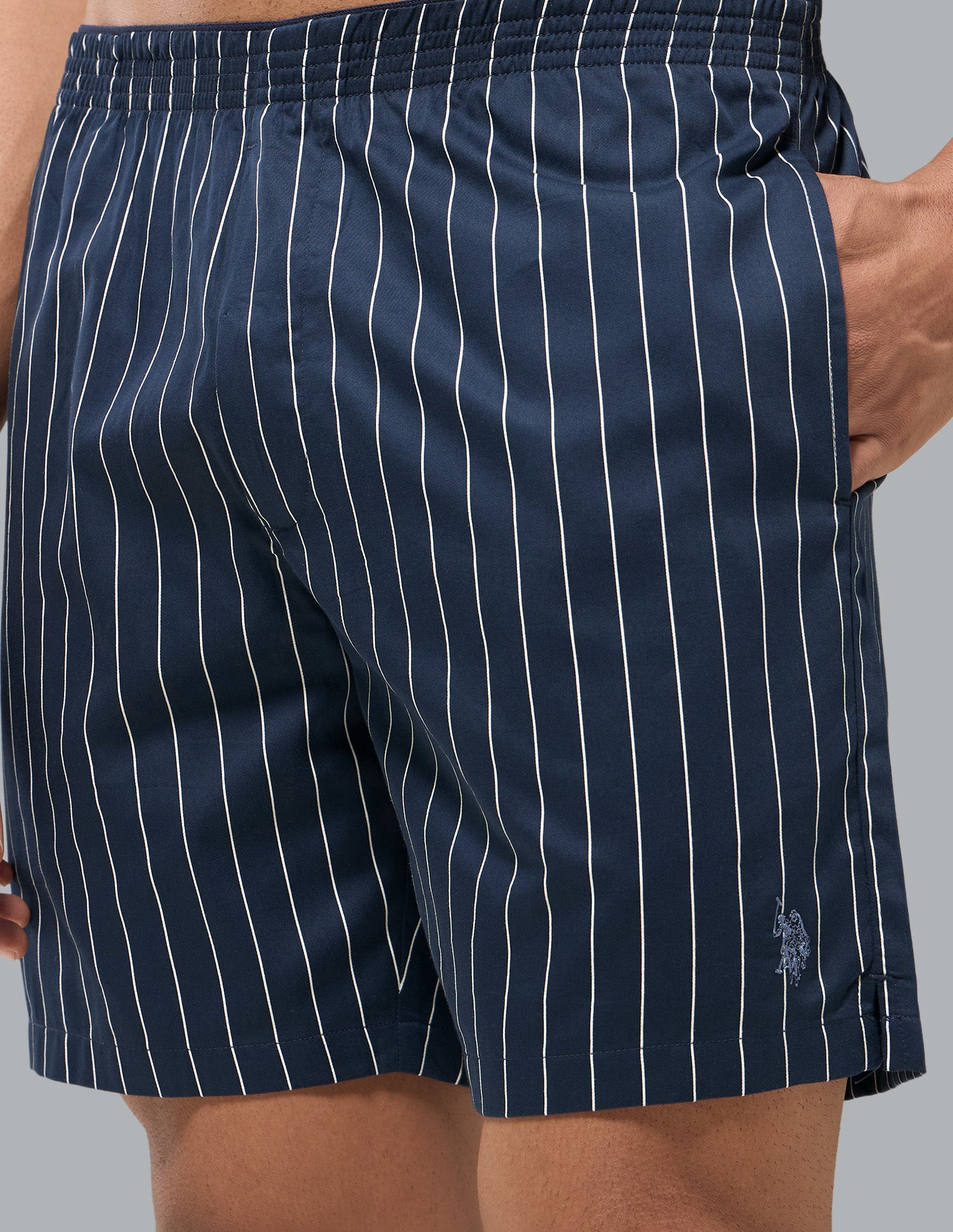 Printed Mid Rise OEX22 Boxer Shorts Navy - U.S. Polo Assn. India | Large