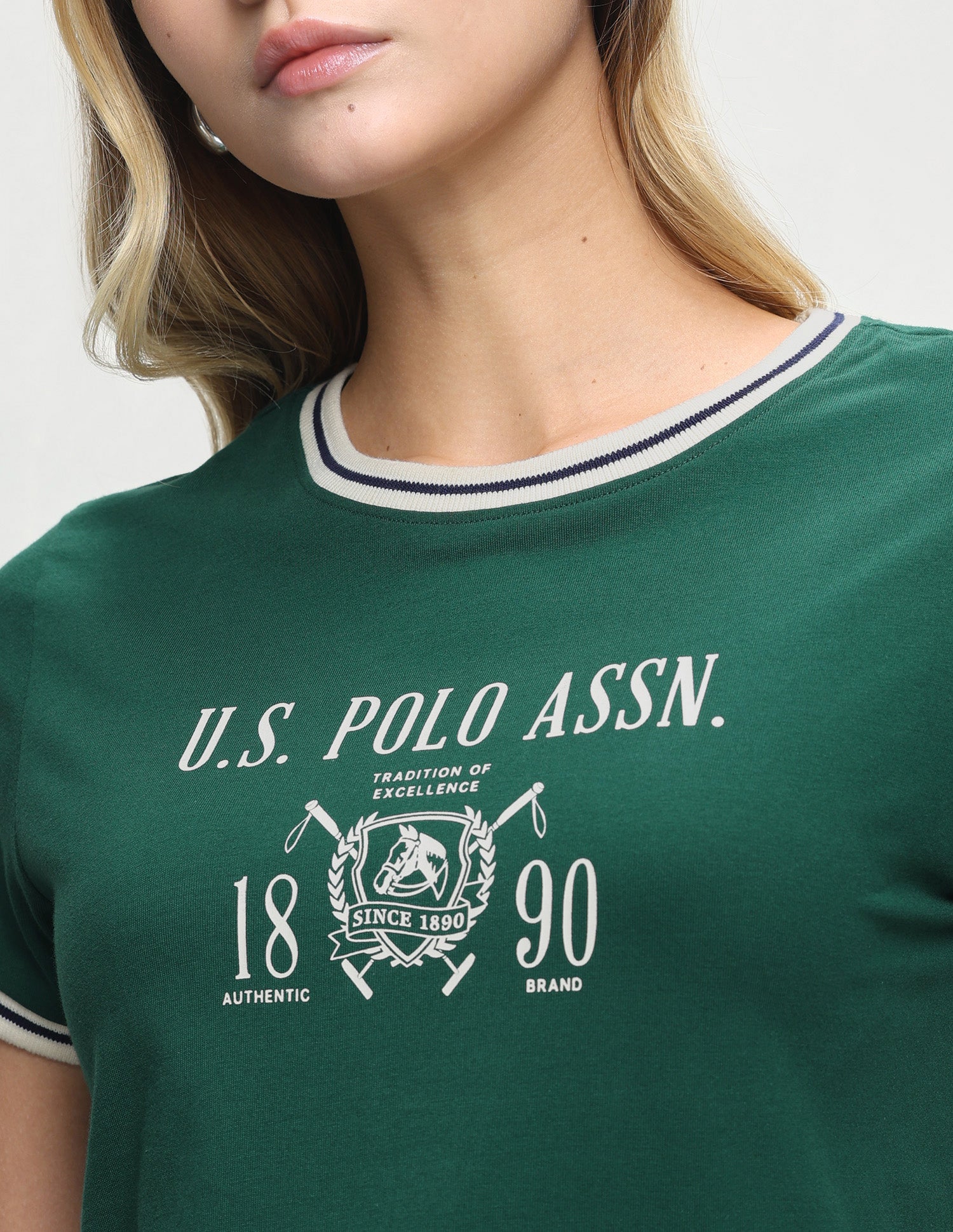 Graphic Brand Printed Regular Fit T-Shirt Dark Green - U.S. Polo Assn. India | Large
