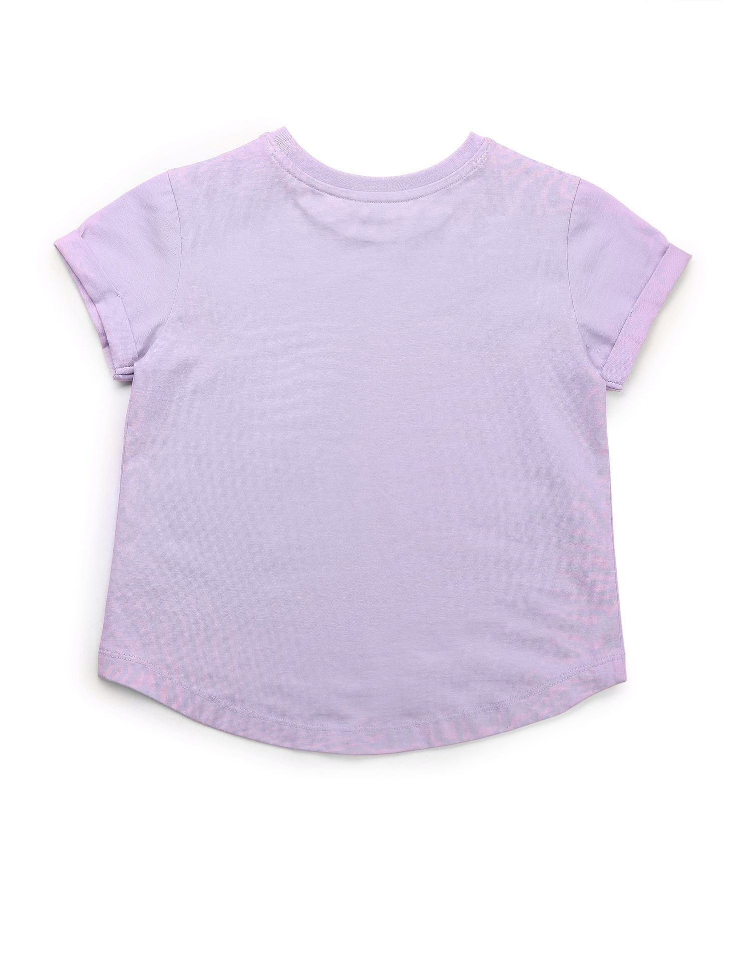 Girls Stud Detailed Relaxed Fit T-Shirt Light Purple - U.S. POLO ASSN. | Large