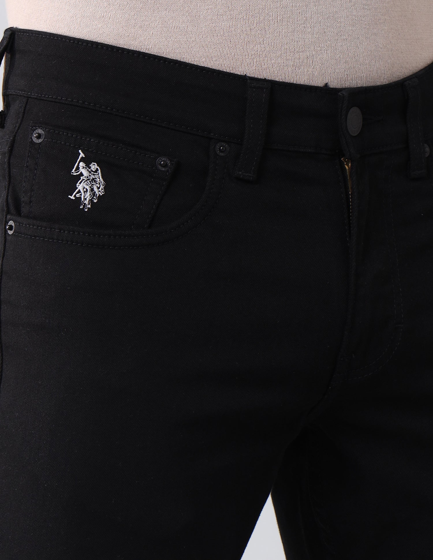 Brandon Slim Tapered Black Jeans Black - U.S. Polo Assn. India | Large