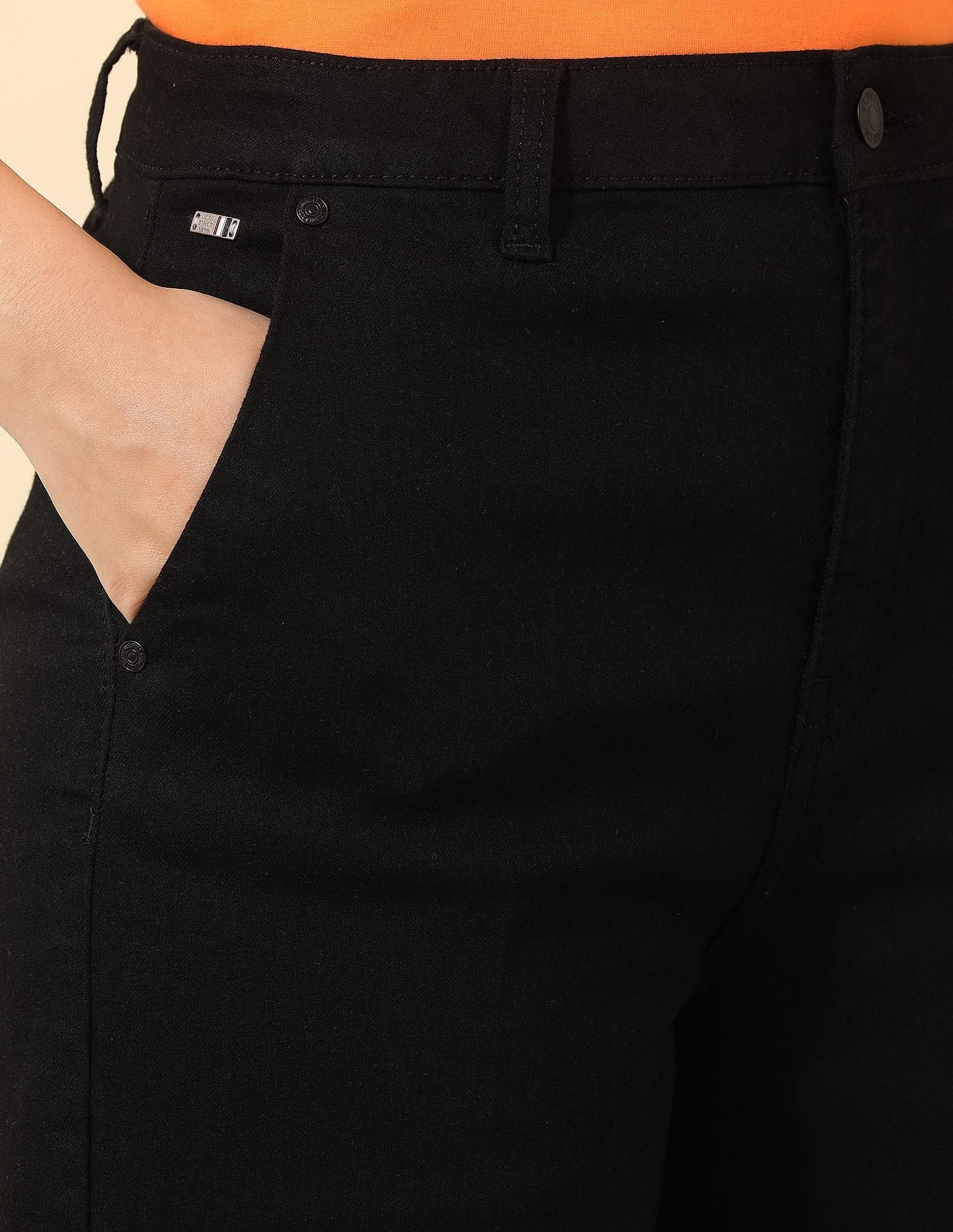 High Rise Wide Leg Jeans Black - U.S. POLO ASSN. | Large