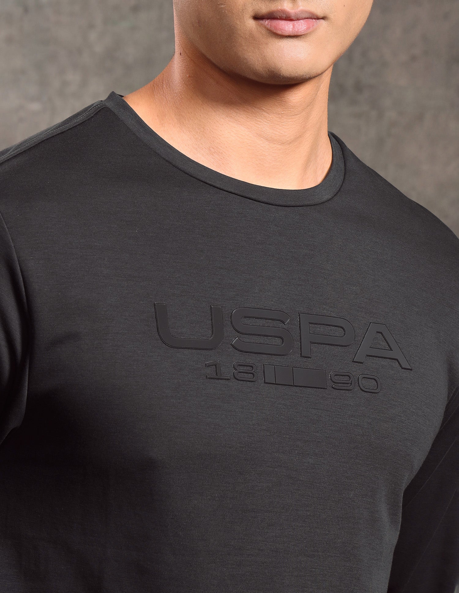 Brand Embossed Regular Fit T-shirt Dark Grey - U.S. POLO ASSN. | Large