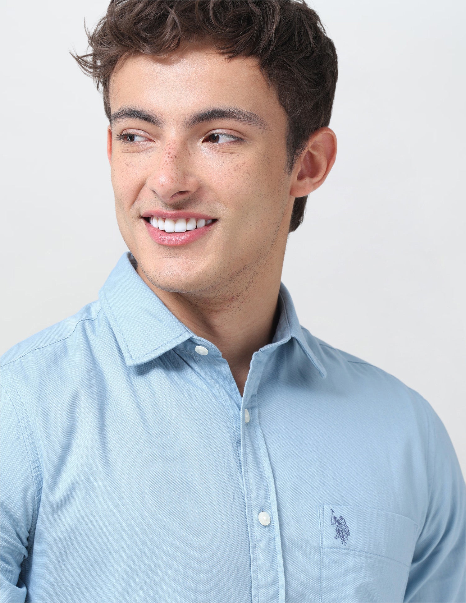 Solid Tailored Fit Shirt Blue - U.S. Polo Assn. India | Large