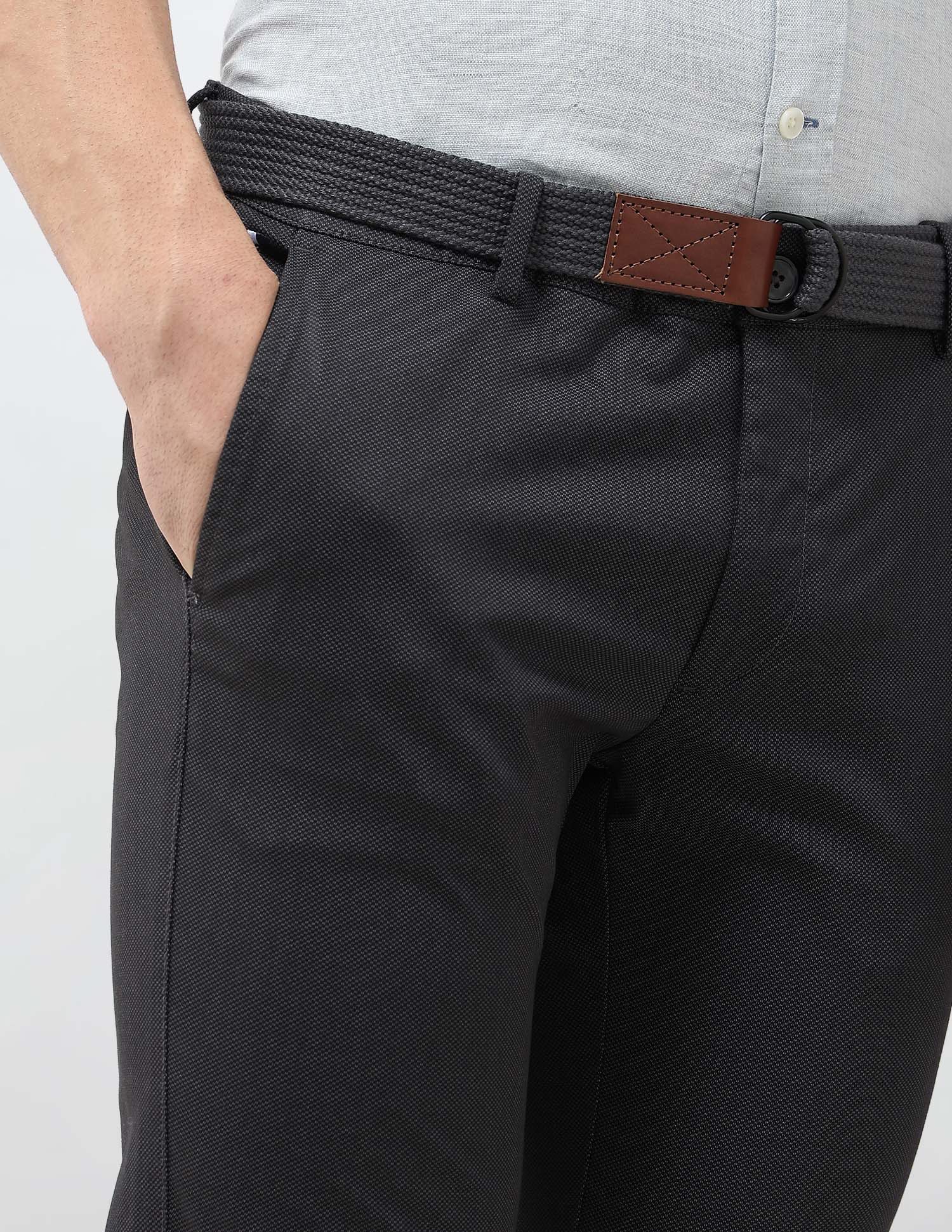 Denver Slim Fit Satin Trousers Charcoal - U.S. POLO ASSN. | Large