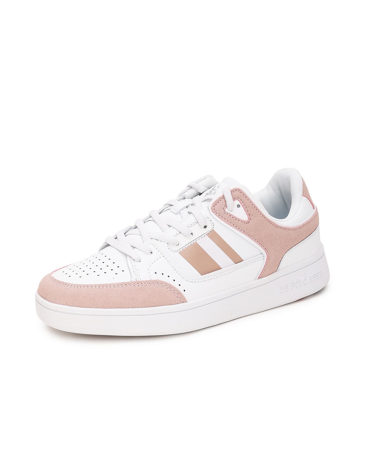 Colour Block Adalyn Sneakers White and Light Pink - U.S. Polo Assn. India | Large