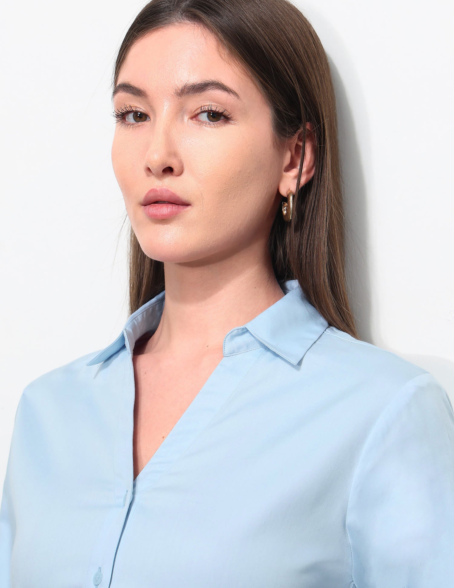 Regular Fit Solid Shirt Light Blue - U.S. Polo Assn. India | Large
