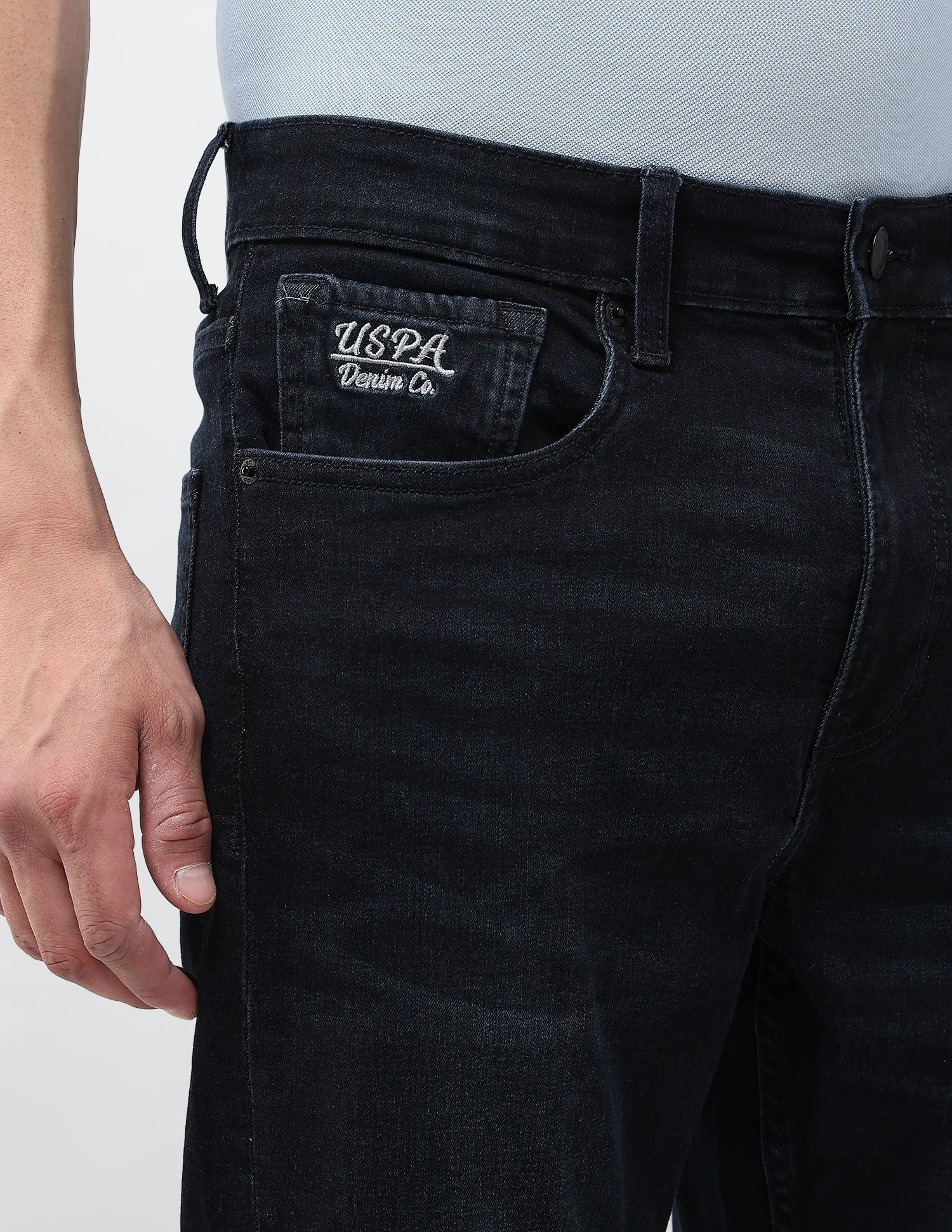 Cole Comfort Cropped Fit Blue Jeans Dark Indigo - U.S. POLO ASSN. | Large