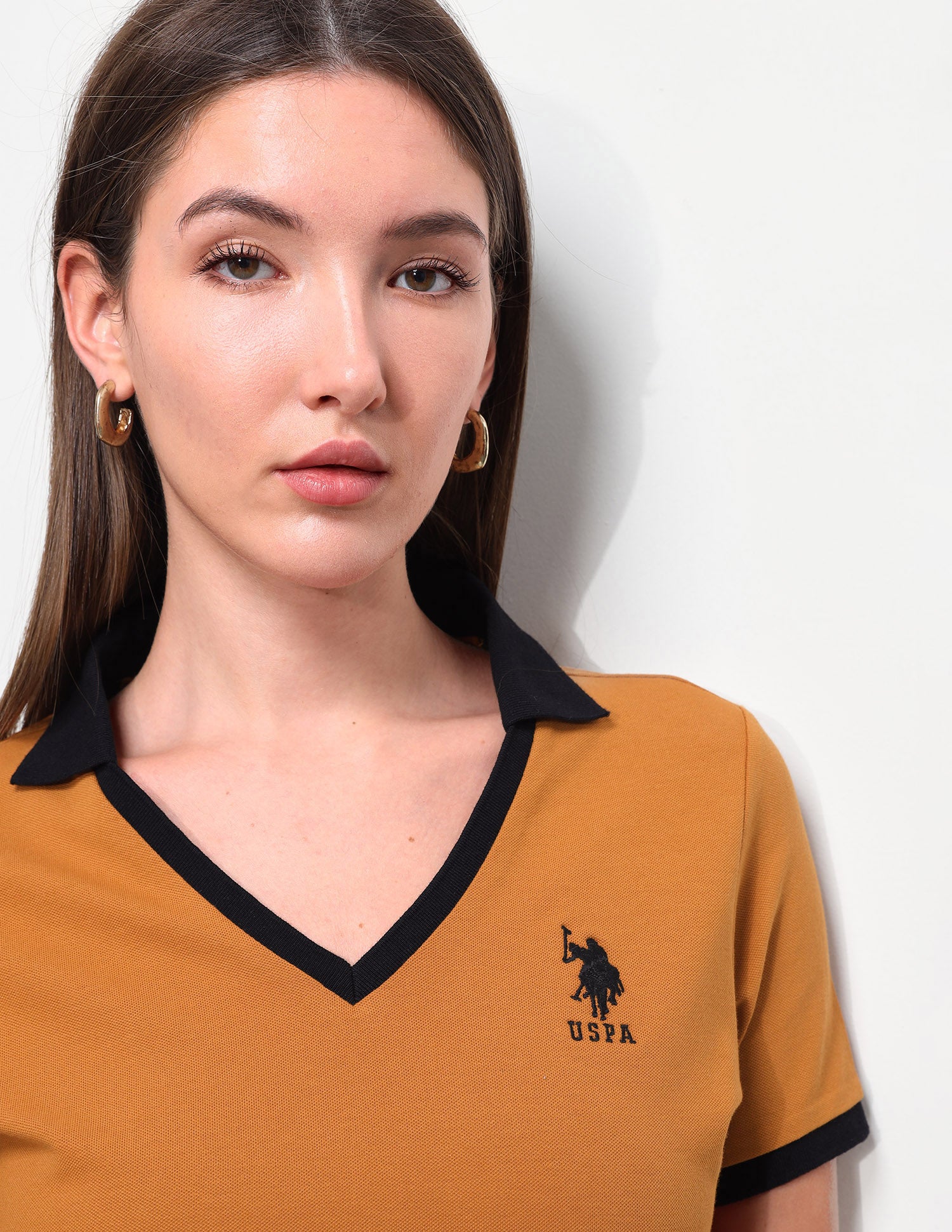 Solid Regular Fit Polo Shirt Orange - U.S. Polo Assn. India | Large