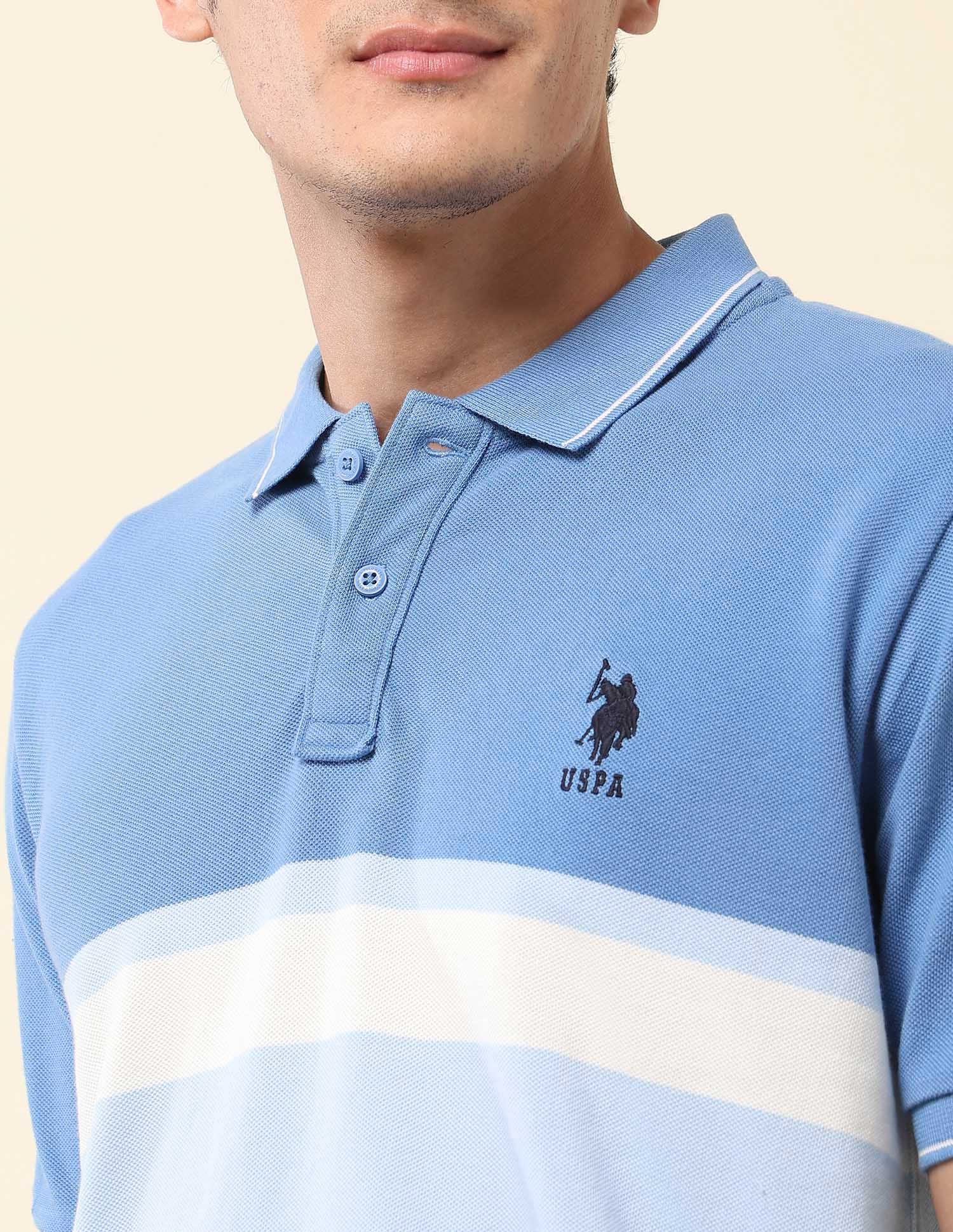 Colourblocked Summer Splash Polo Shirt Light Blue - U.S. Polo Assn. India | Large