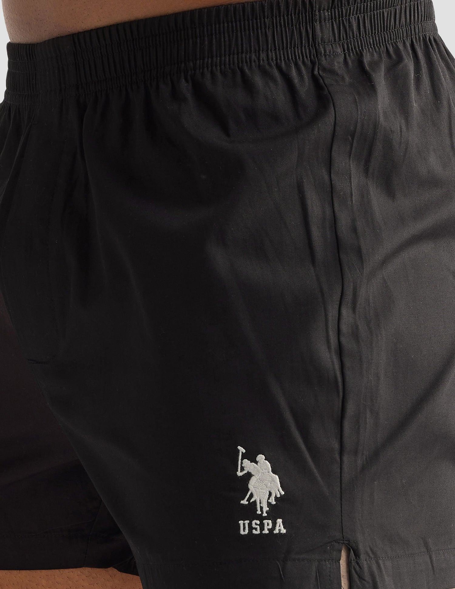Pure Cotton OEX04 Boxer Shorts - Pack Of 1 Black - U.S. POLO ASSN. | Large