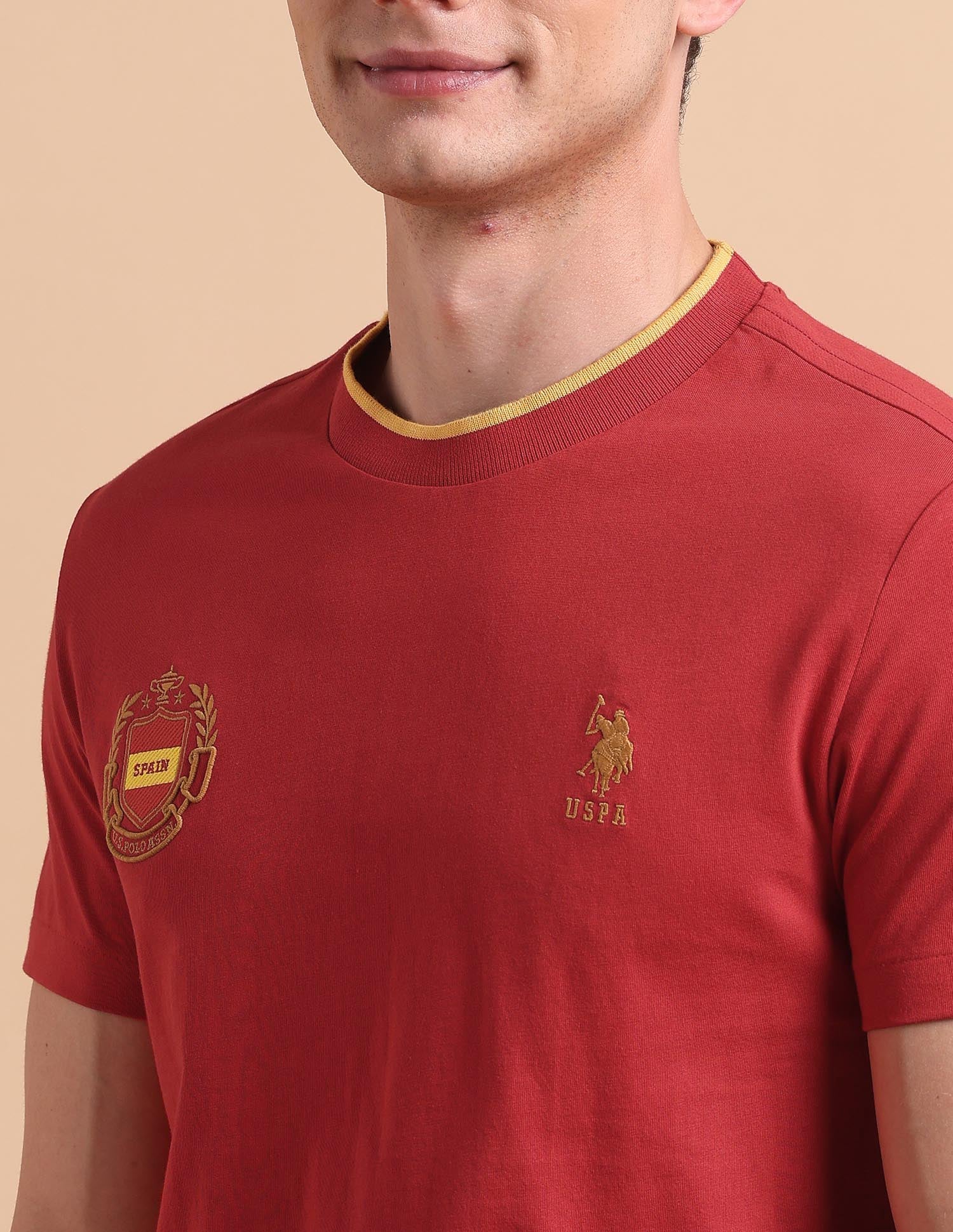 Solid Pure Cotton T-Shirt Maroon - U.S. POLO ASSN. | Large