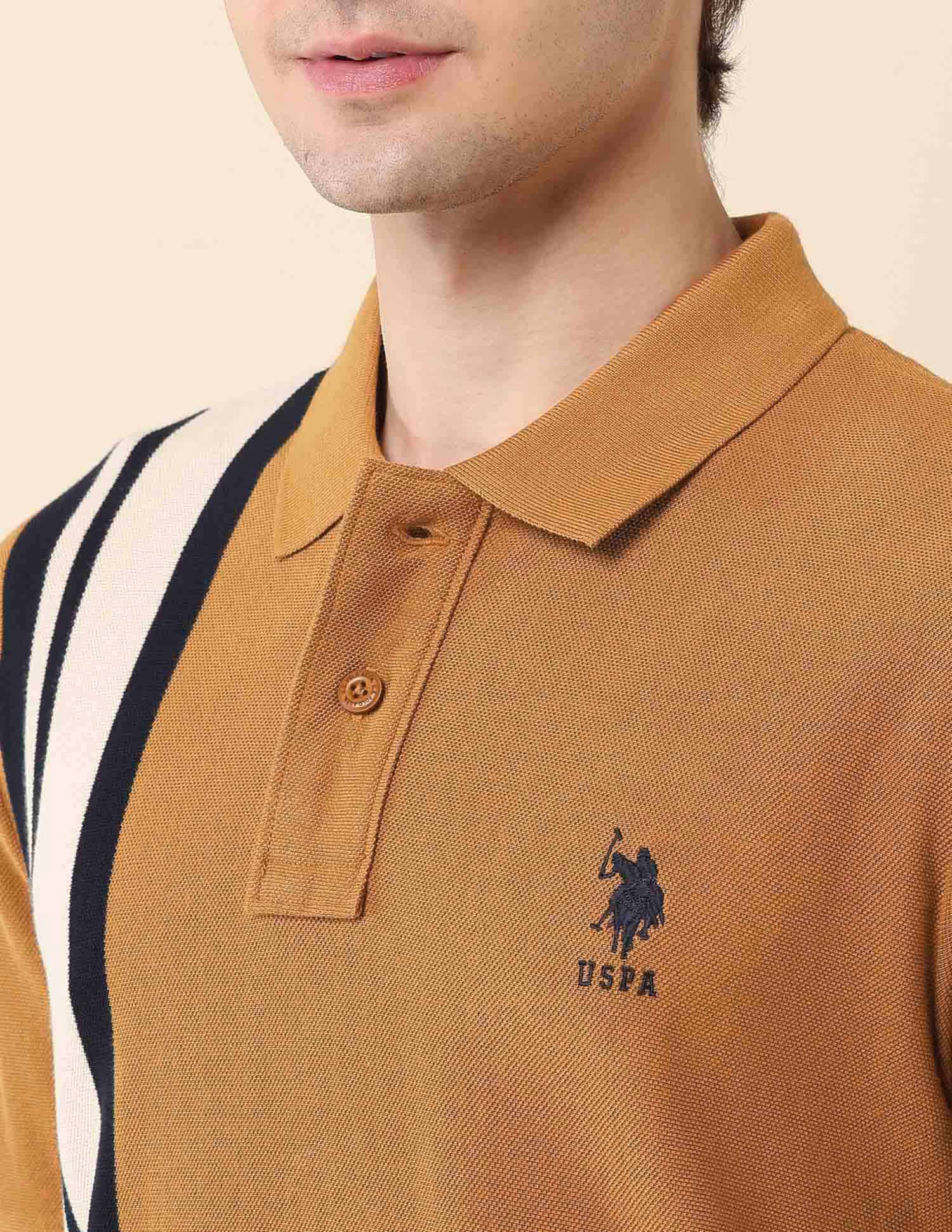 Colourblocked Classic Polo Shirt Brown - U.S. POLO ASSN. | Large