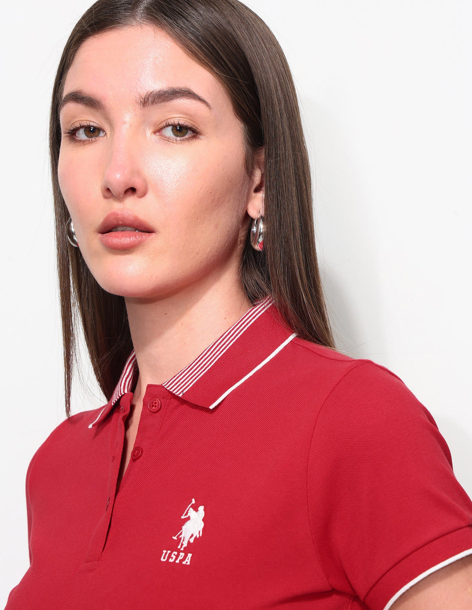 Regular Fit Solid Polo Shirt Red - U.S. Polo Assn. India | Large