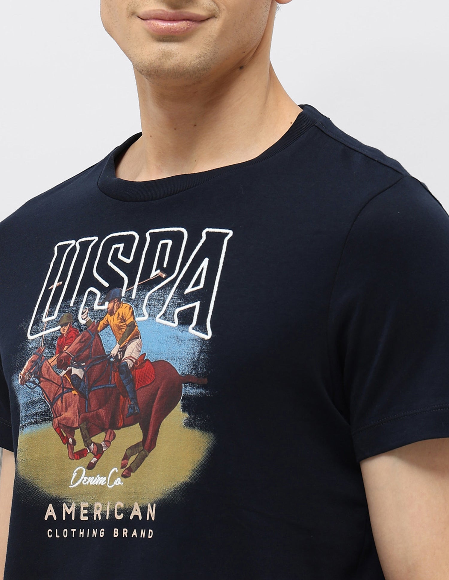 Graphic Printed Regular Fit T-shirt Navy - U.S. POLO ASSN. | Large
