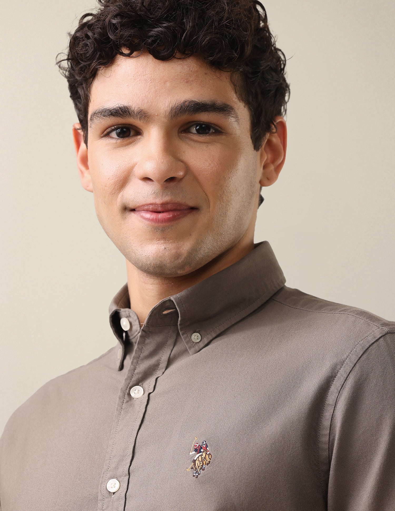 Oxford Tailored Fit Button-Down Collar Shirt Grey - U.S. Polo Assn. India | Large