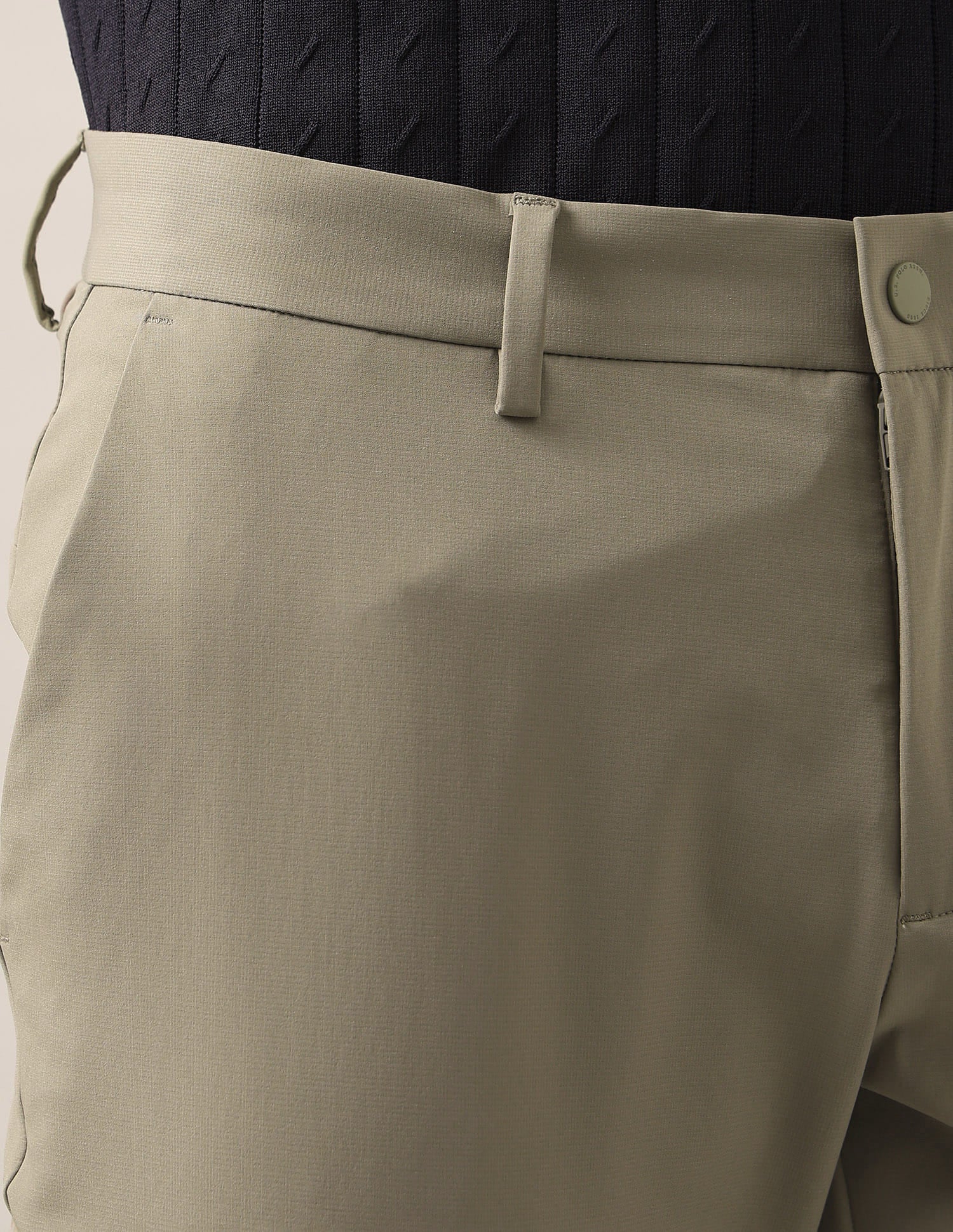 Denver Slim Fit Mid Rise Trousers Beige - U.S. Polo Assn. India | Large