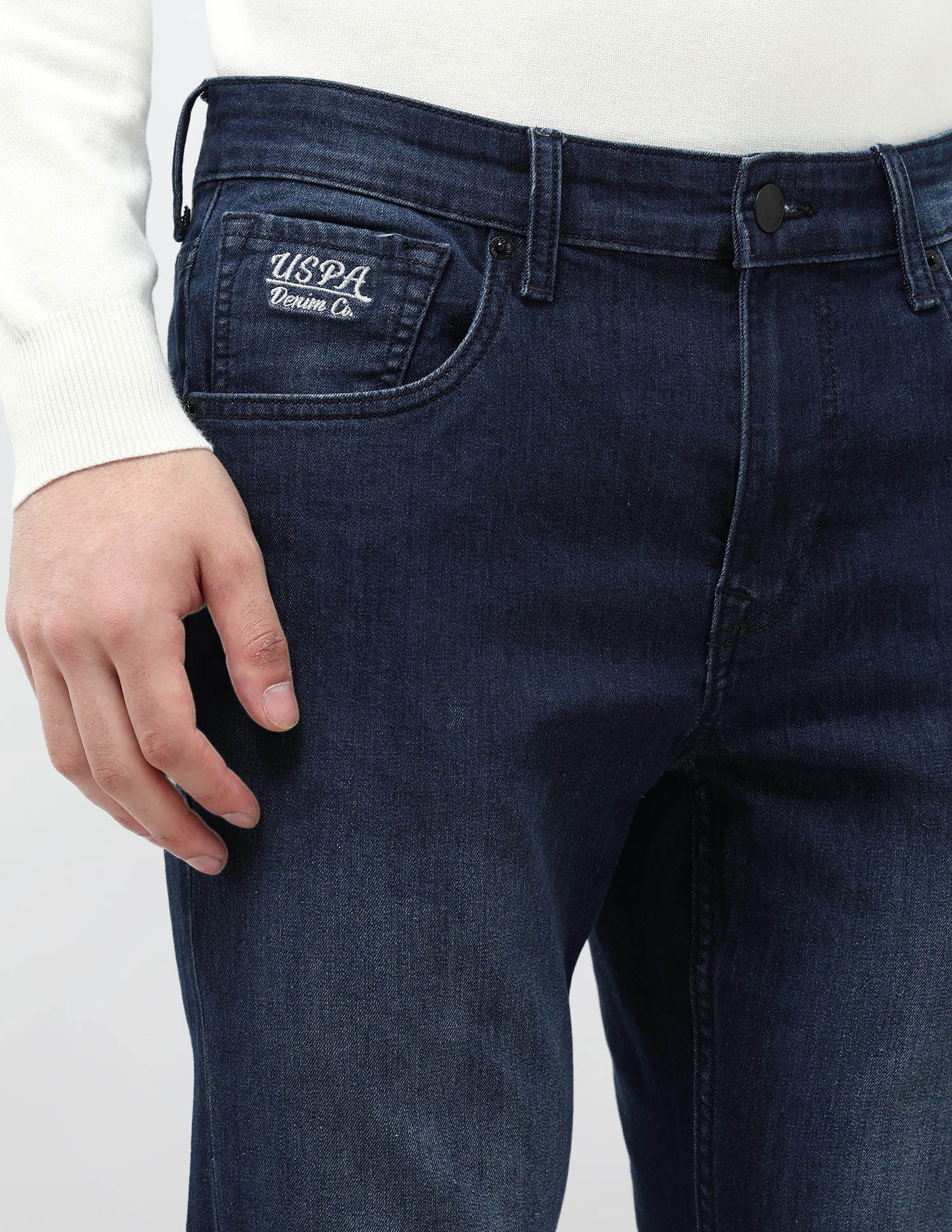 Brandon Slim Tapered Fit Blue Jeans Indigo - U.S. POLO ASSN. | Large