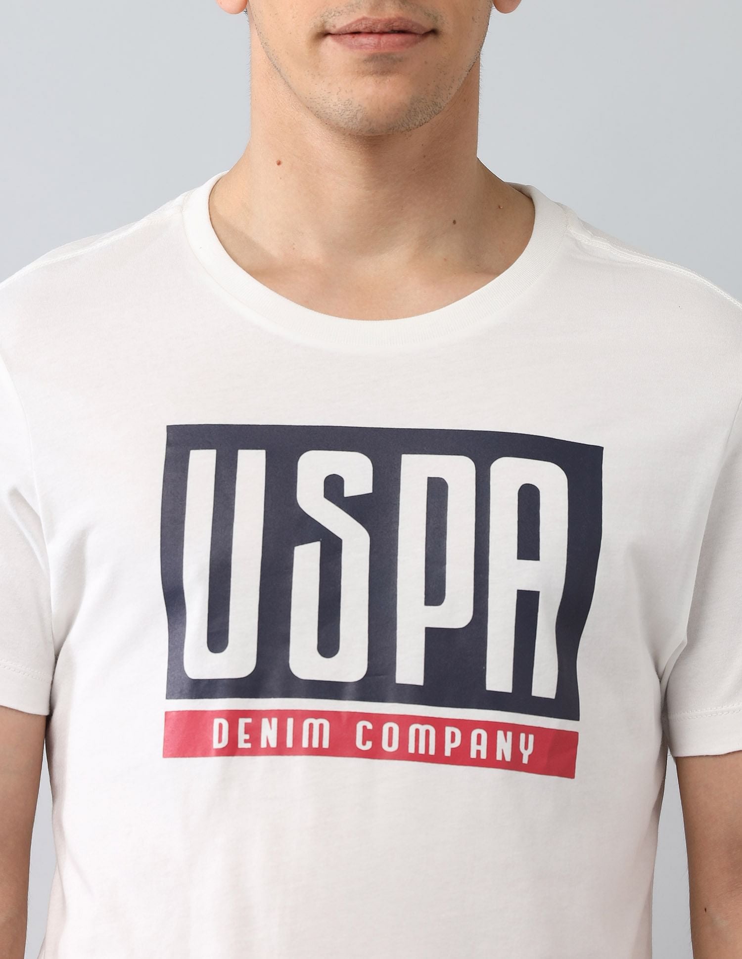 Muscle Fit Brand Printed T-Shirt Ivory - U.S. Polo Assn. India | Large