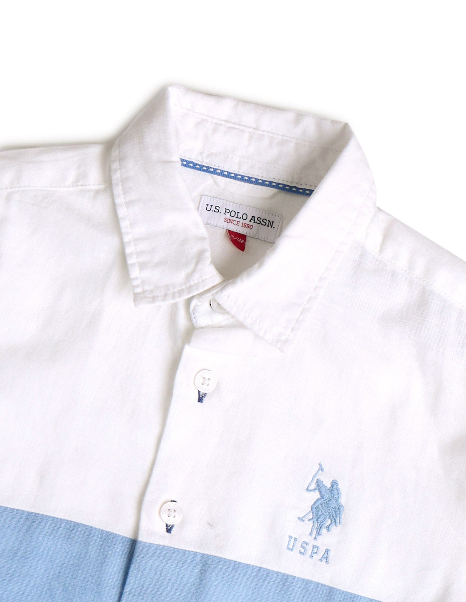Boys Colourblocked Regular Fit Shirt Blue - U.S. POLO ASSN. | Large