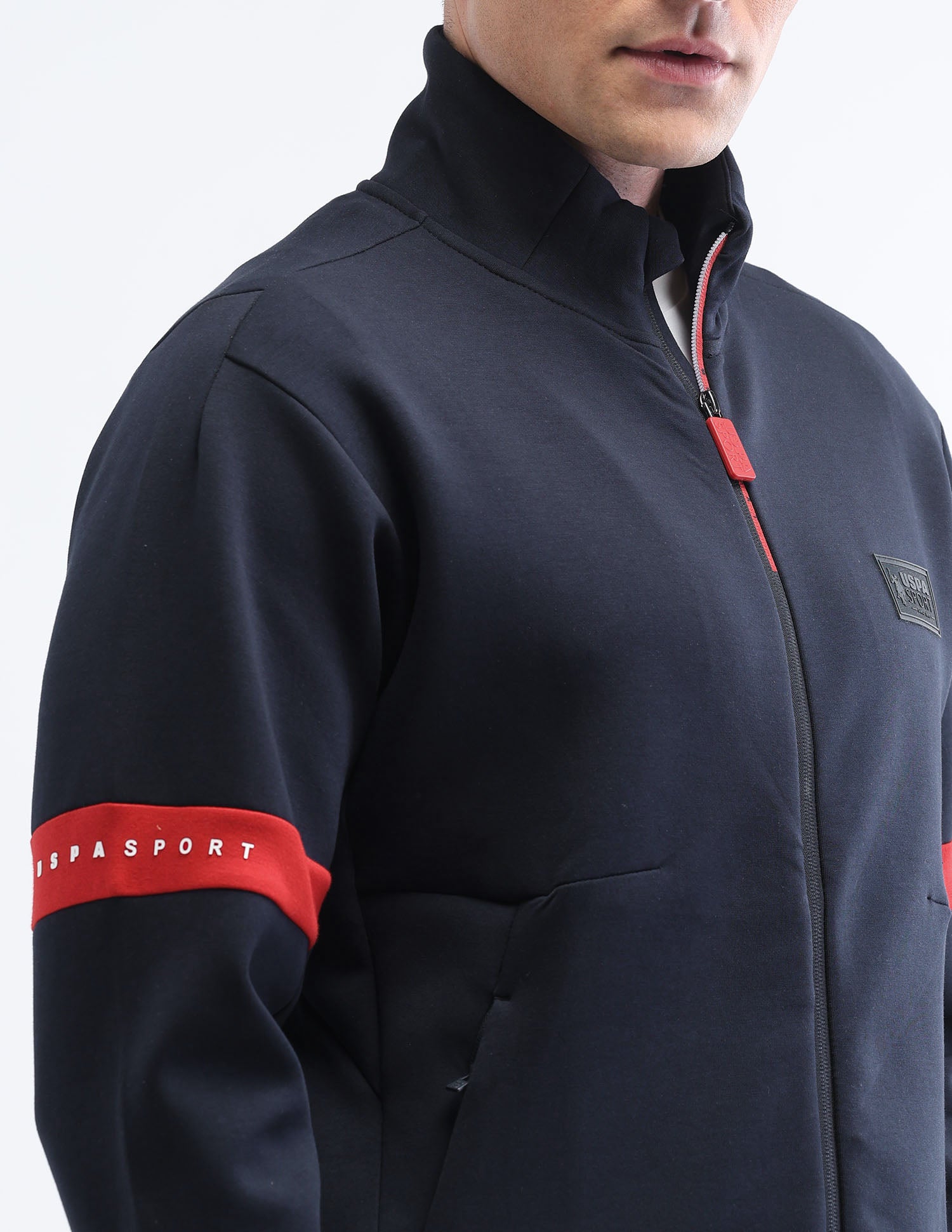 Solid Regular Fit Luxe Zipper Sweatshirt Navy - U.S. POLO ASSN. | Large