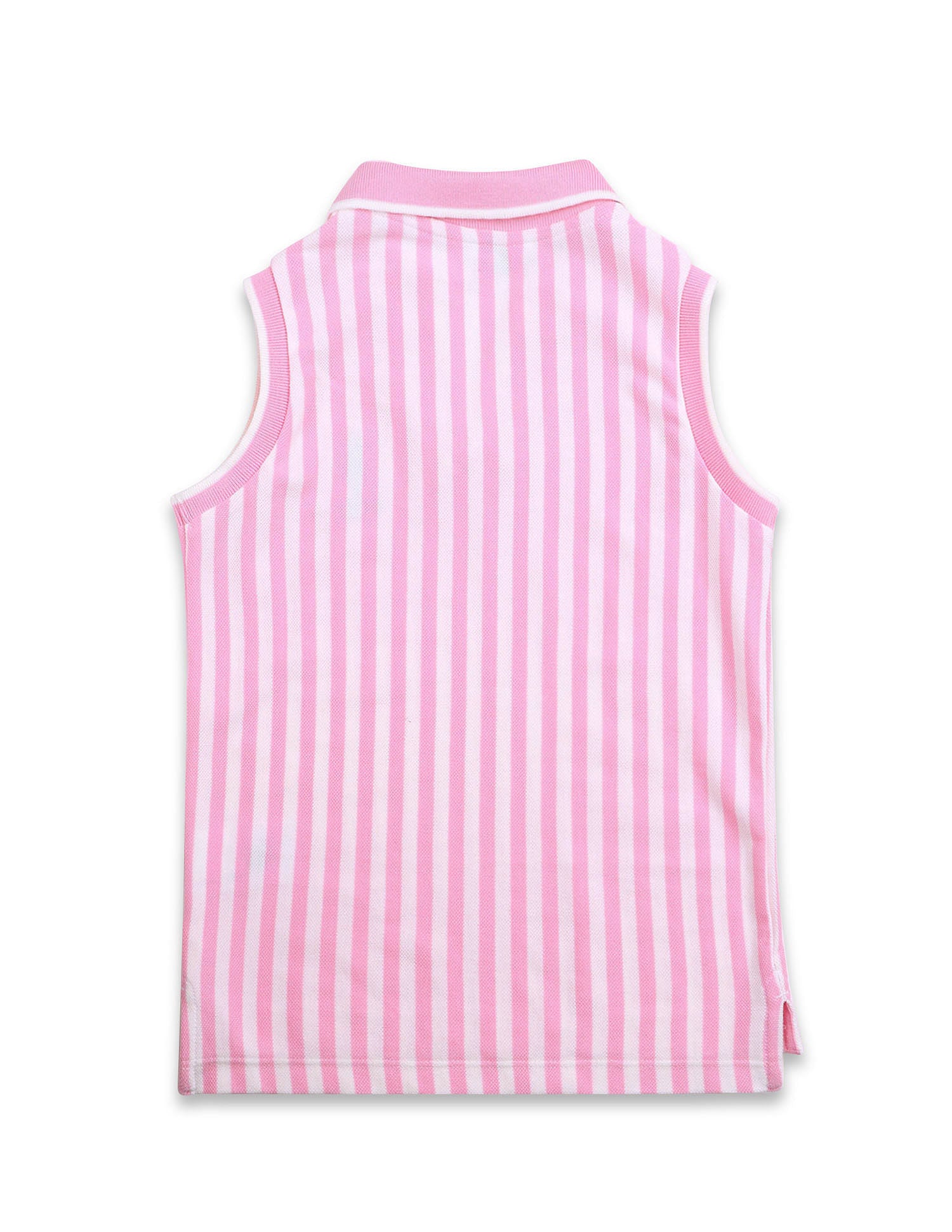 Girls Vertical Striped Polo Shirt Light Pink - U.S. POLO ASSN. | Large