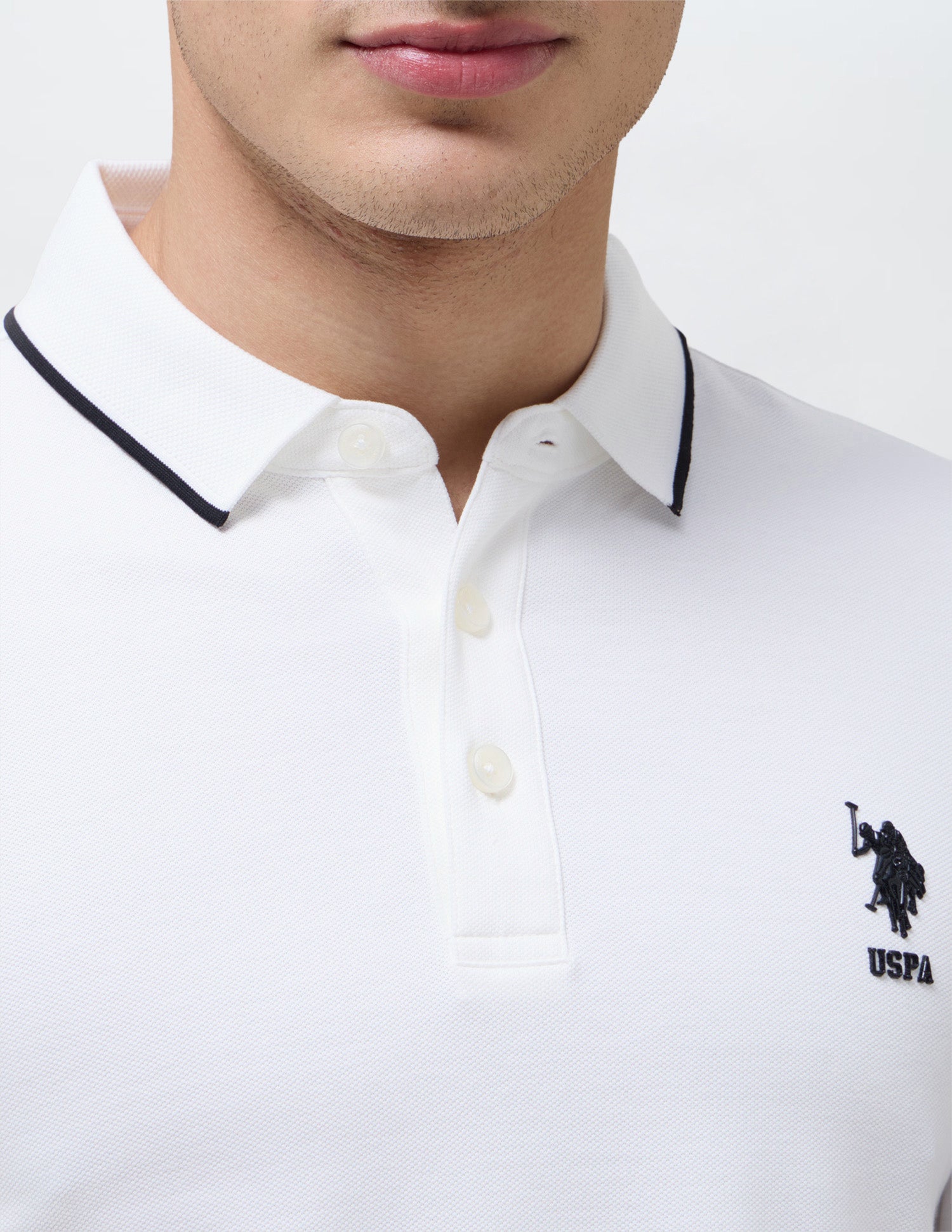 Solid Slim Fit Polo Shirt White - U.S. Polo Assn. India | Large