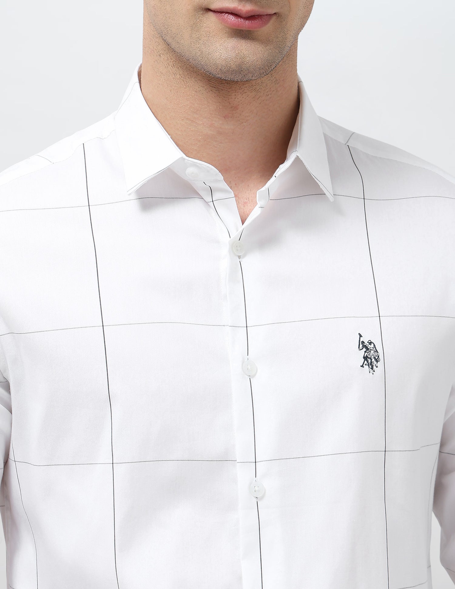Twill Tailored Fit Shirt White - U.S. Polo Assn. India | Large