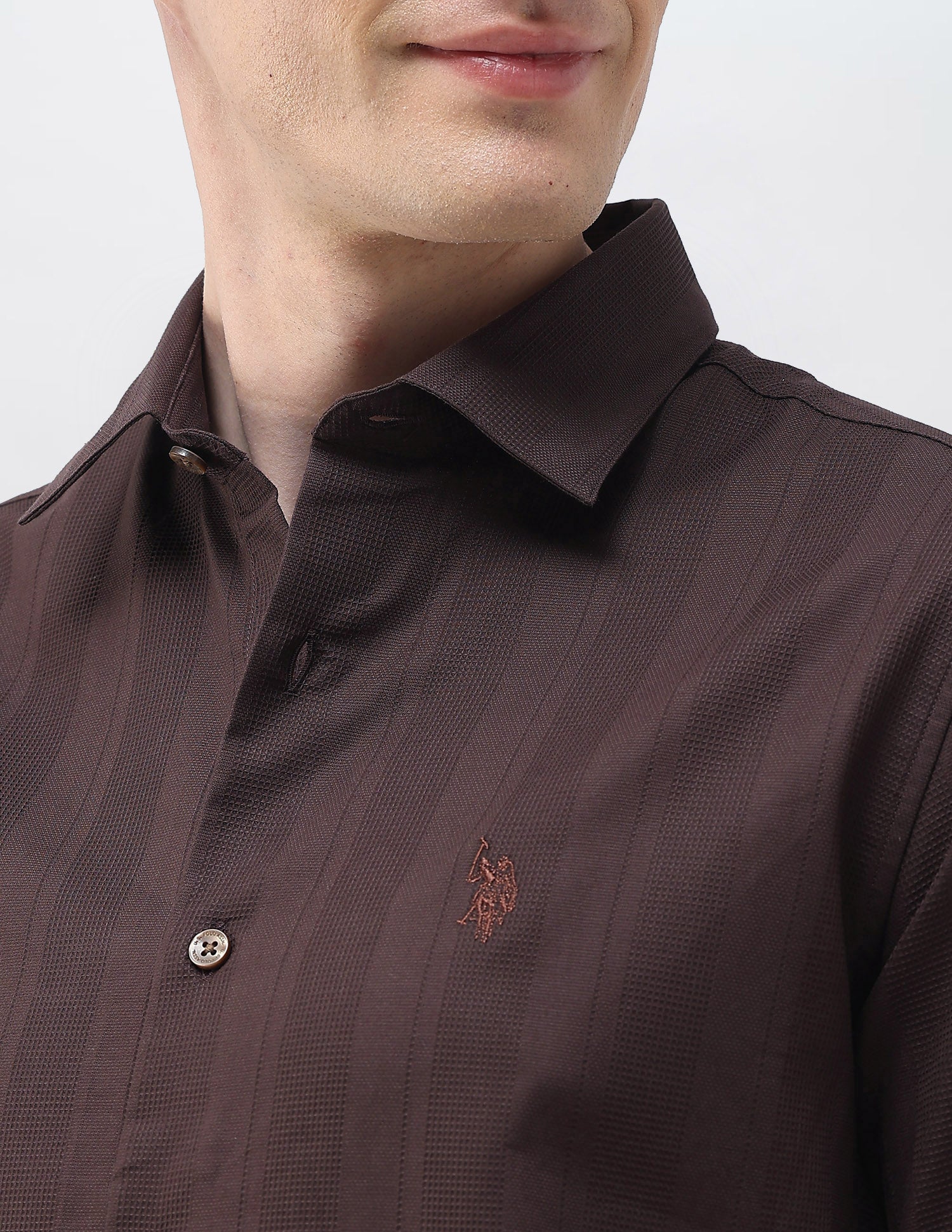 Dobby Textured Shirt Choco - U.S. Polo Assn. India | Large