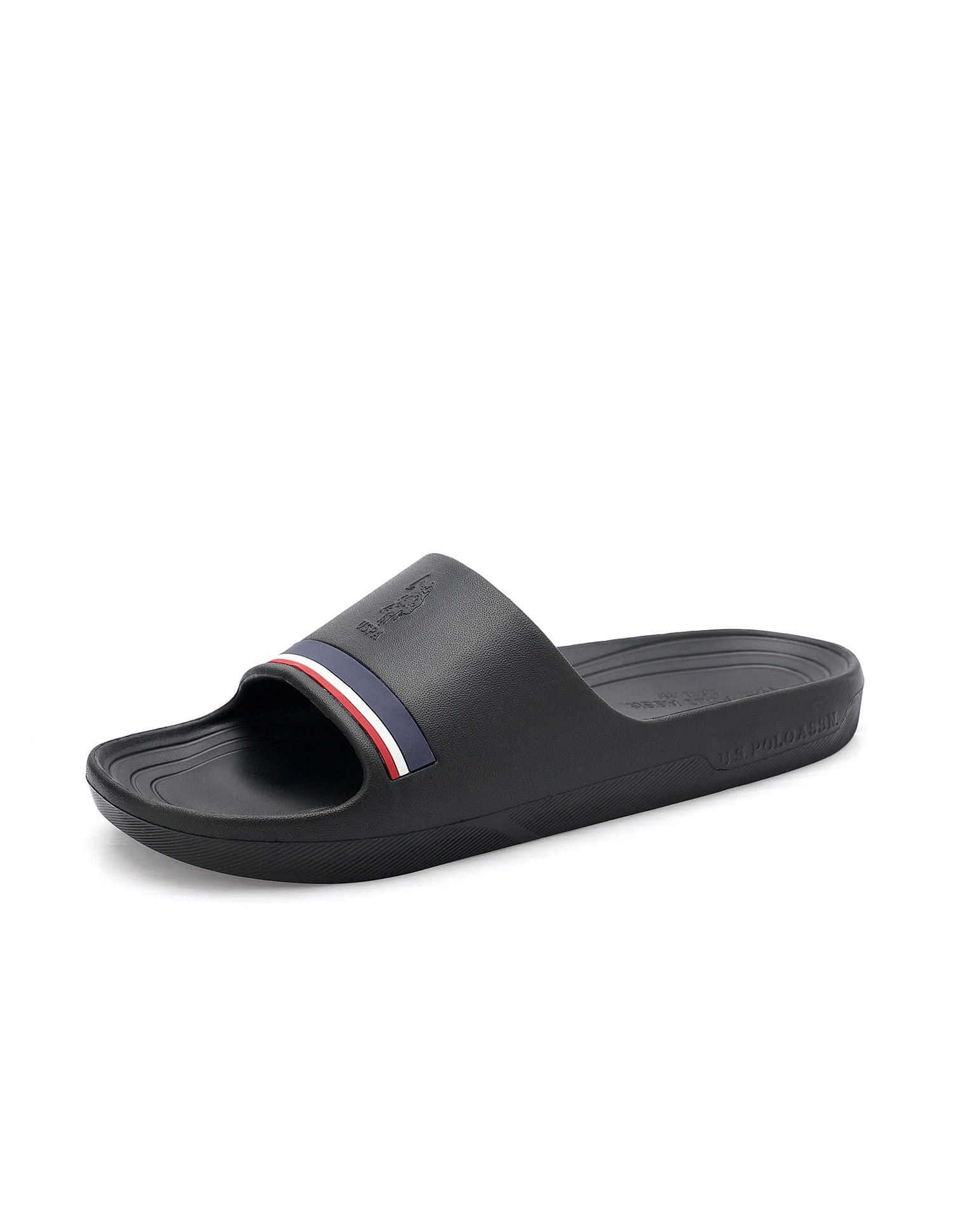 Men Easton Black Foam Walk Sliders Black - U.S. Polo Assn. India | Large
