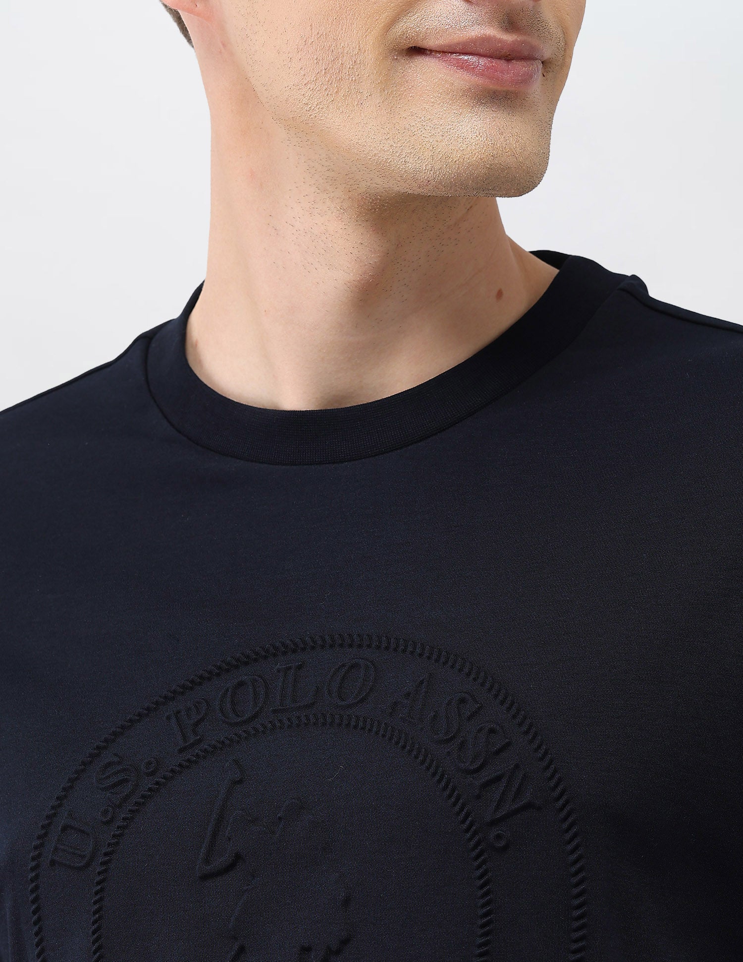 Brand Embossed Slim Fit T-Shirt Navy - U.S. Polo Assn. India | Large