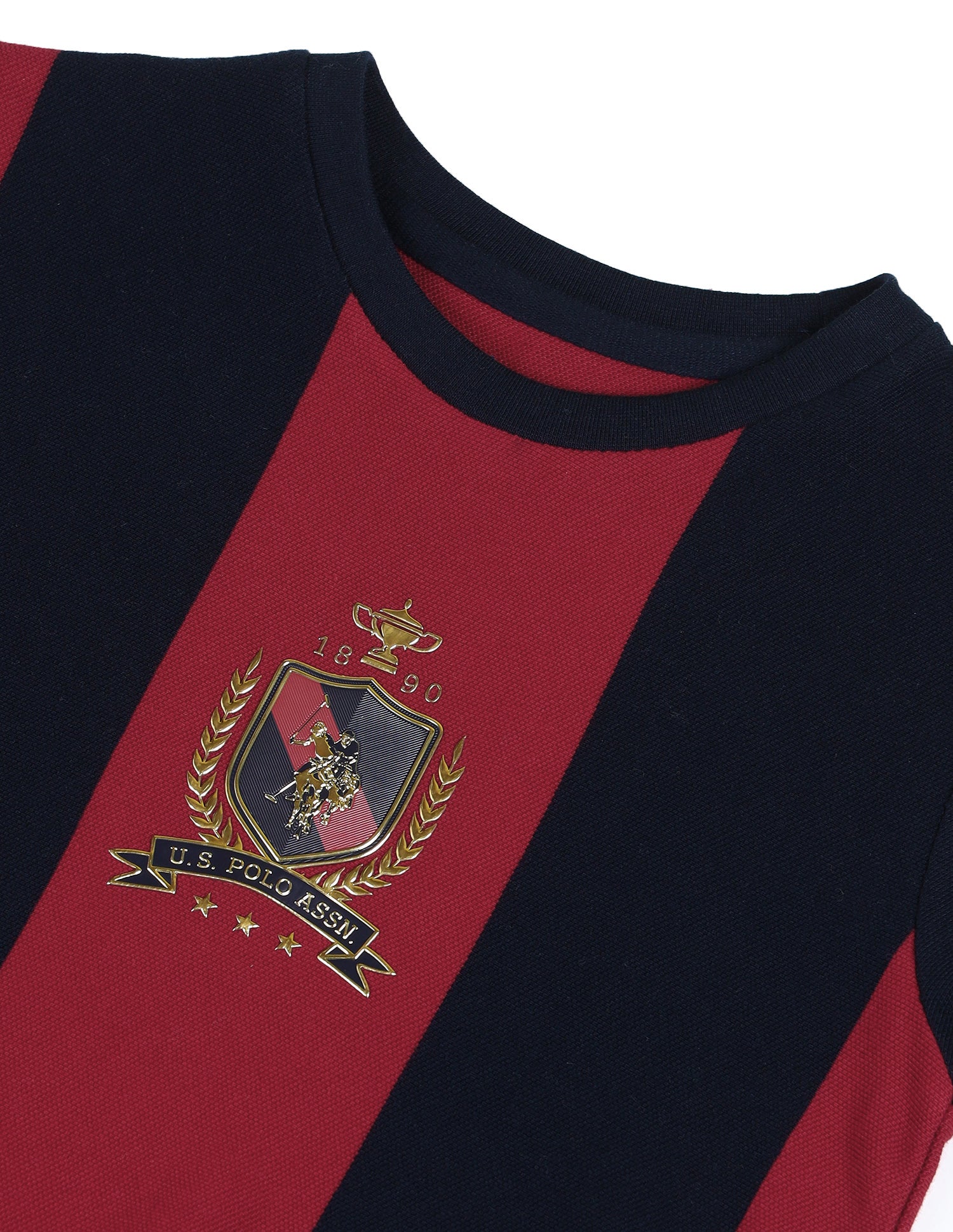 Boys Colourblock Pattern Regular Fit T-Shirt Navy - U.S. Polo Assn. India | Large