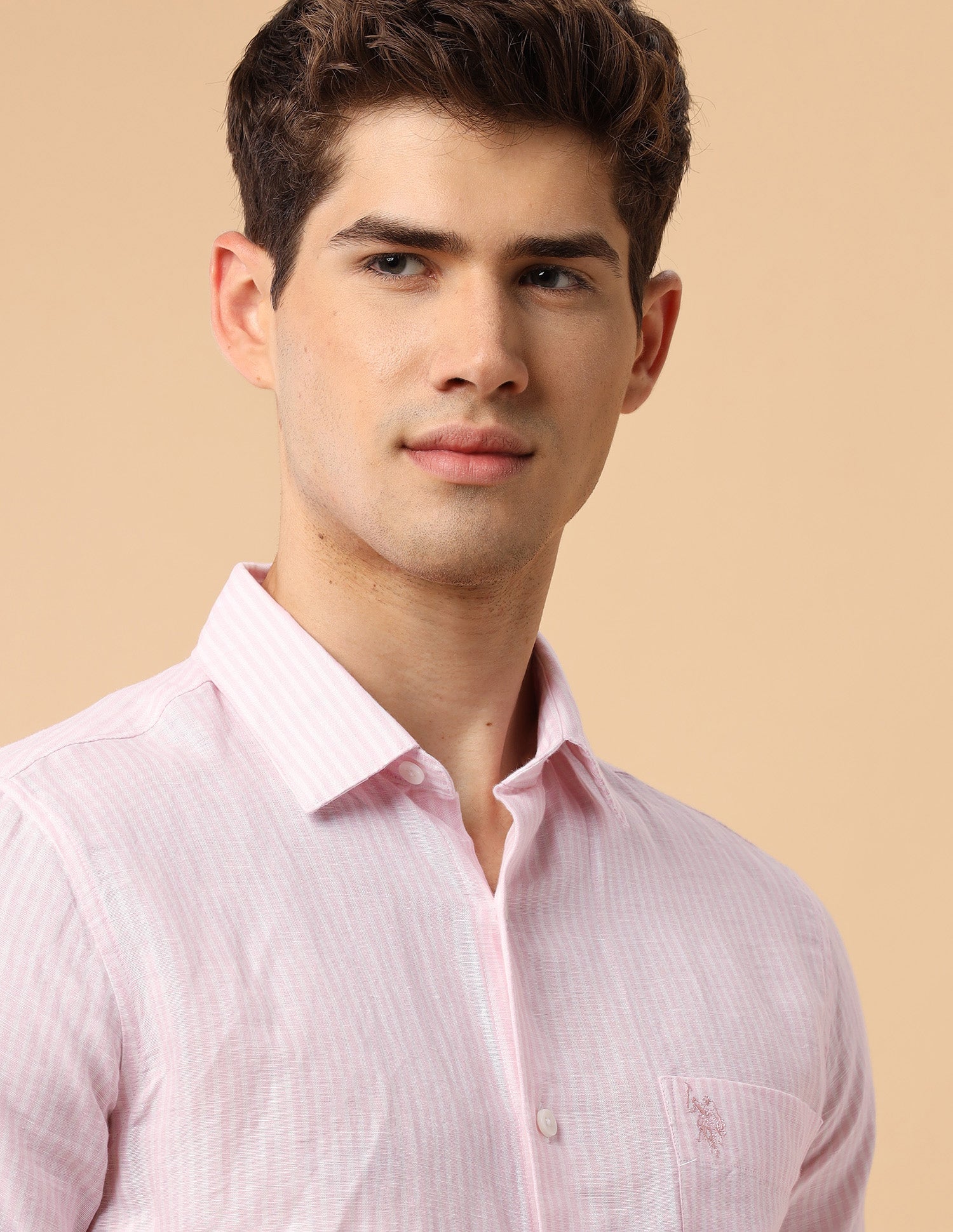 Pacho X Vertical Striped Regular Fit Shirt Pink - U.S. Polo Assn. India | Large