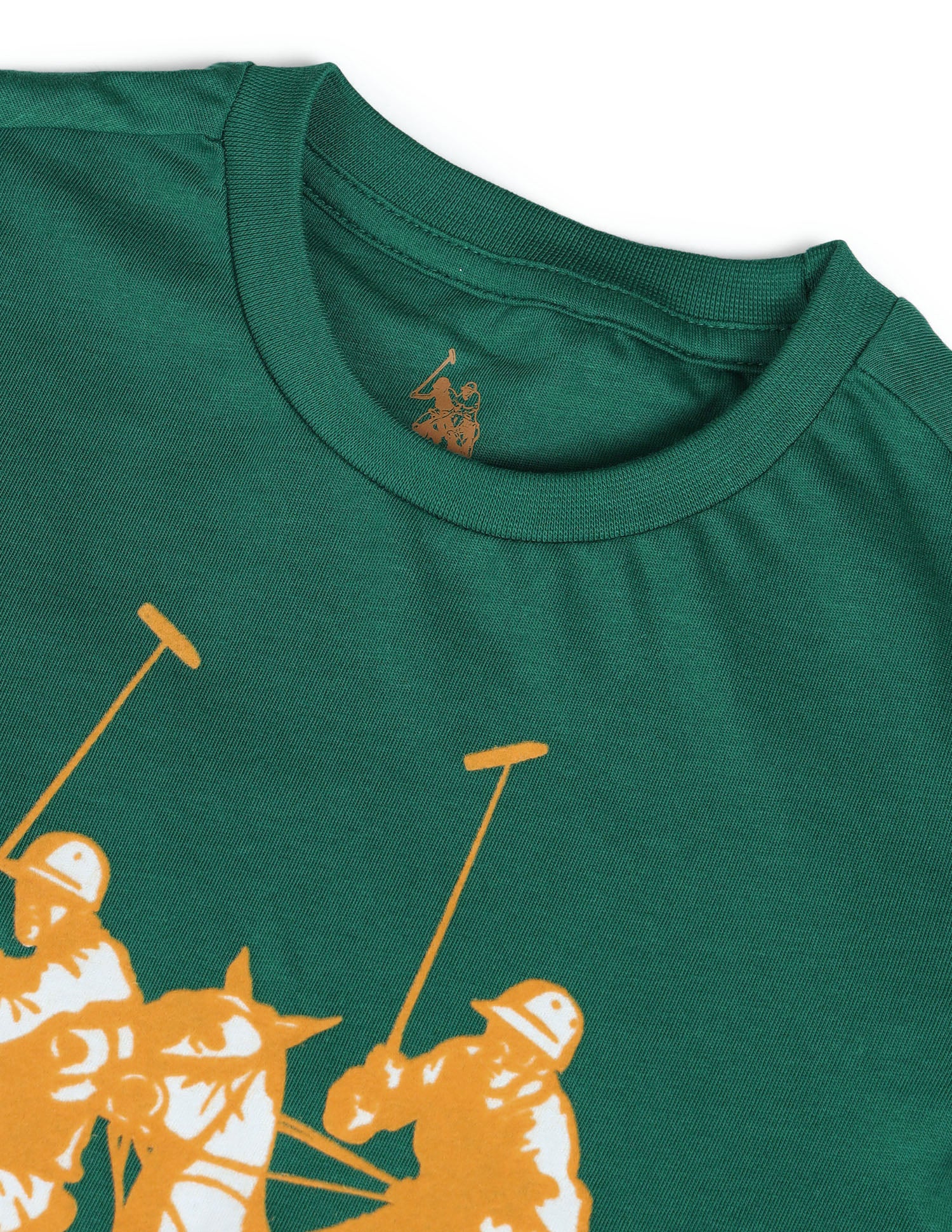 Boys Brand Printed Regular Fit T-Shirt Green - U.S. POLO ASSN. | Large
