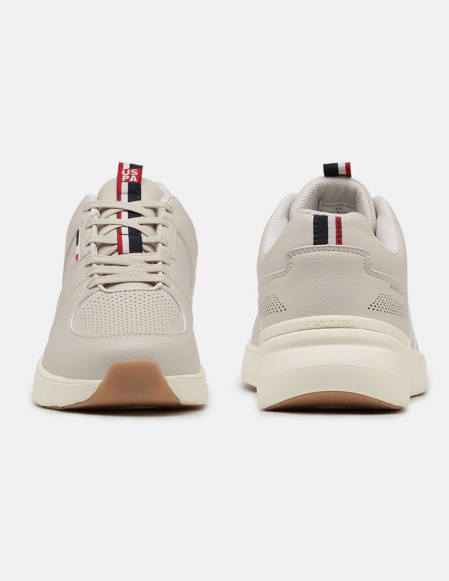 Round Toe Lace Ups Momentum 300 Sneakers Beige - U.S. Polo Assn. India | Large