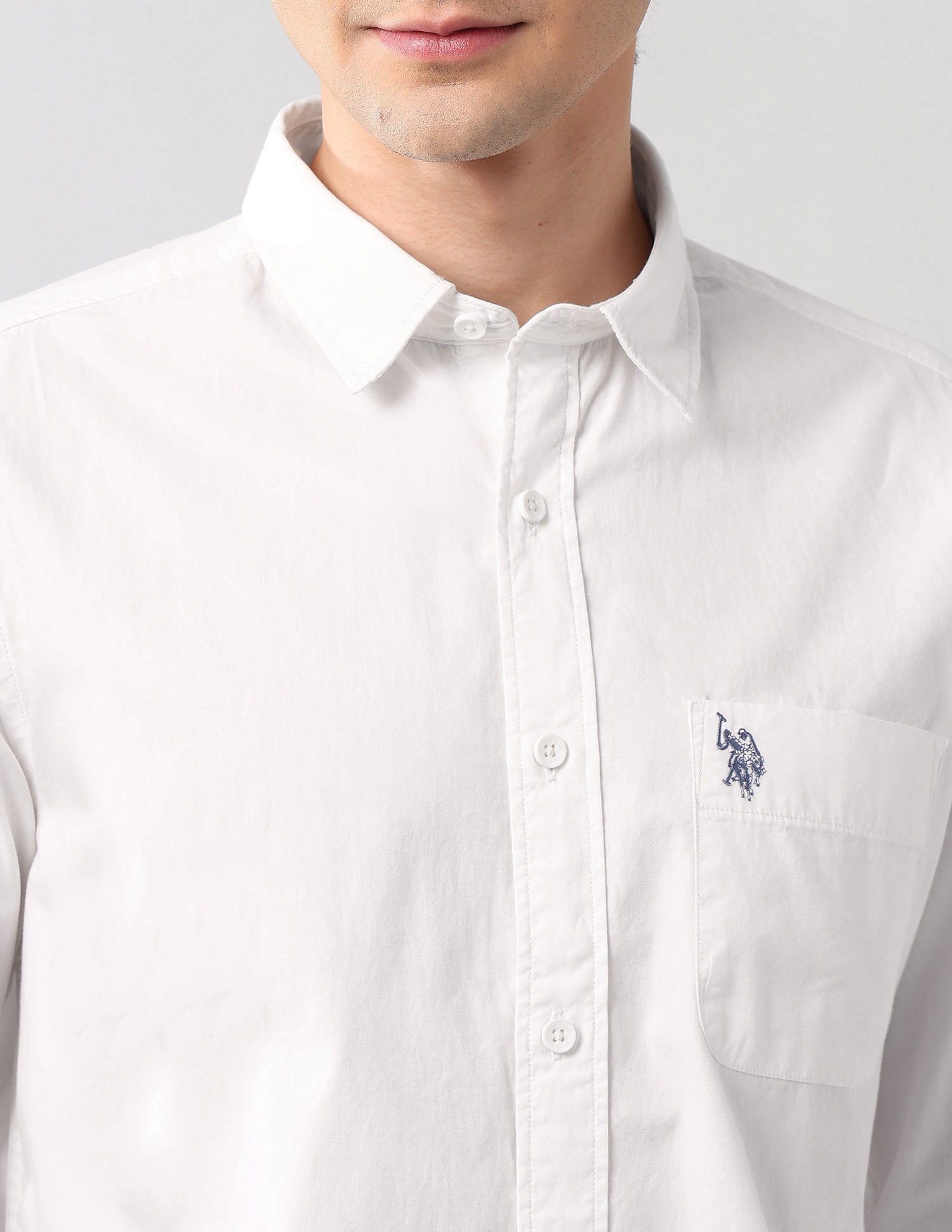 Pure Cotton Regular Fit Shirt White - U.S. Polo Assn. India | Large