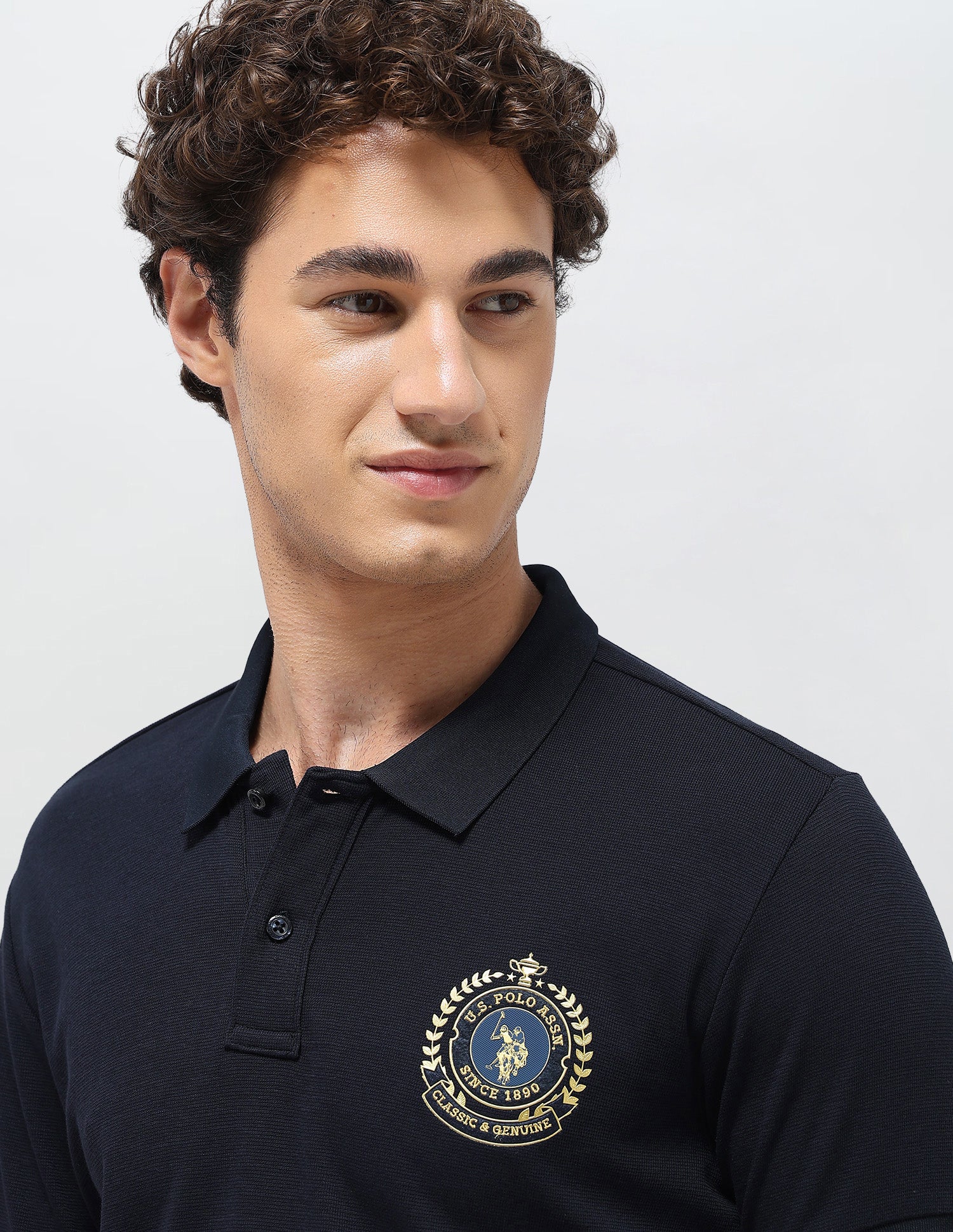 Solid Slim Fit Polo Shirt Navy - U.S. Polo Assn. India | Large