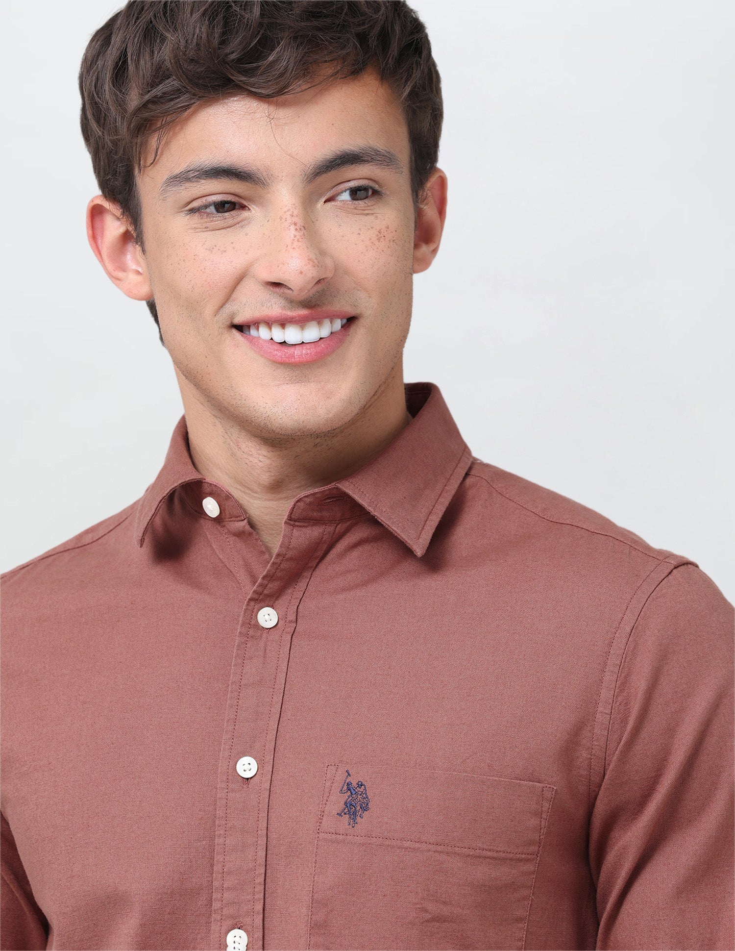 Tailored Fit Oxford Shirt Dark Pink - U.S. Polo Assn. India | Large
