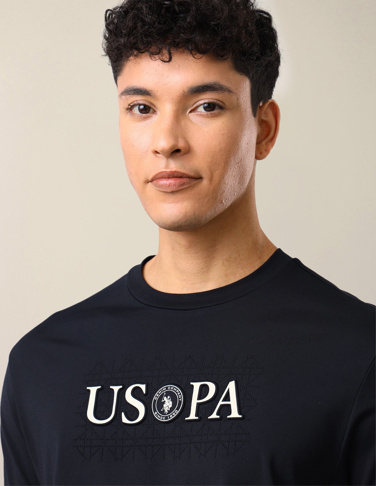 Brand Embossed Slim Fit T-Shirt Navy - U.S. Polo Assn. India | Large