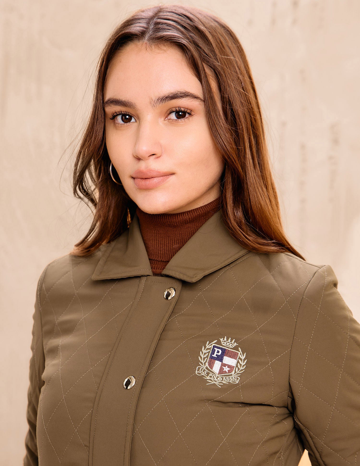 Brand Printed Regular Fit Jacket Brown - U.S. POLO ASSN. | Large