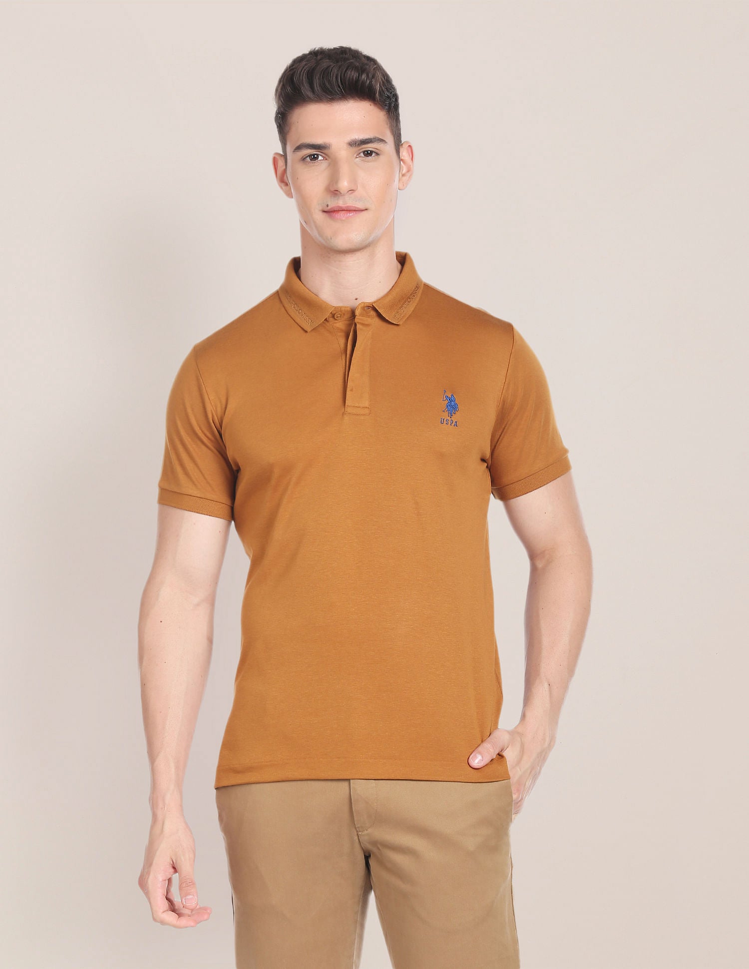 Solid Luxury Polo Shirt Rust - U.S. Polo Assn. India | Large