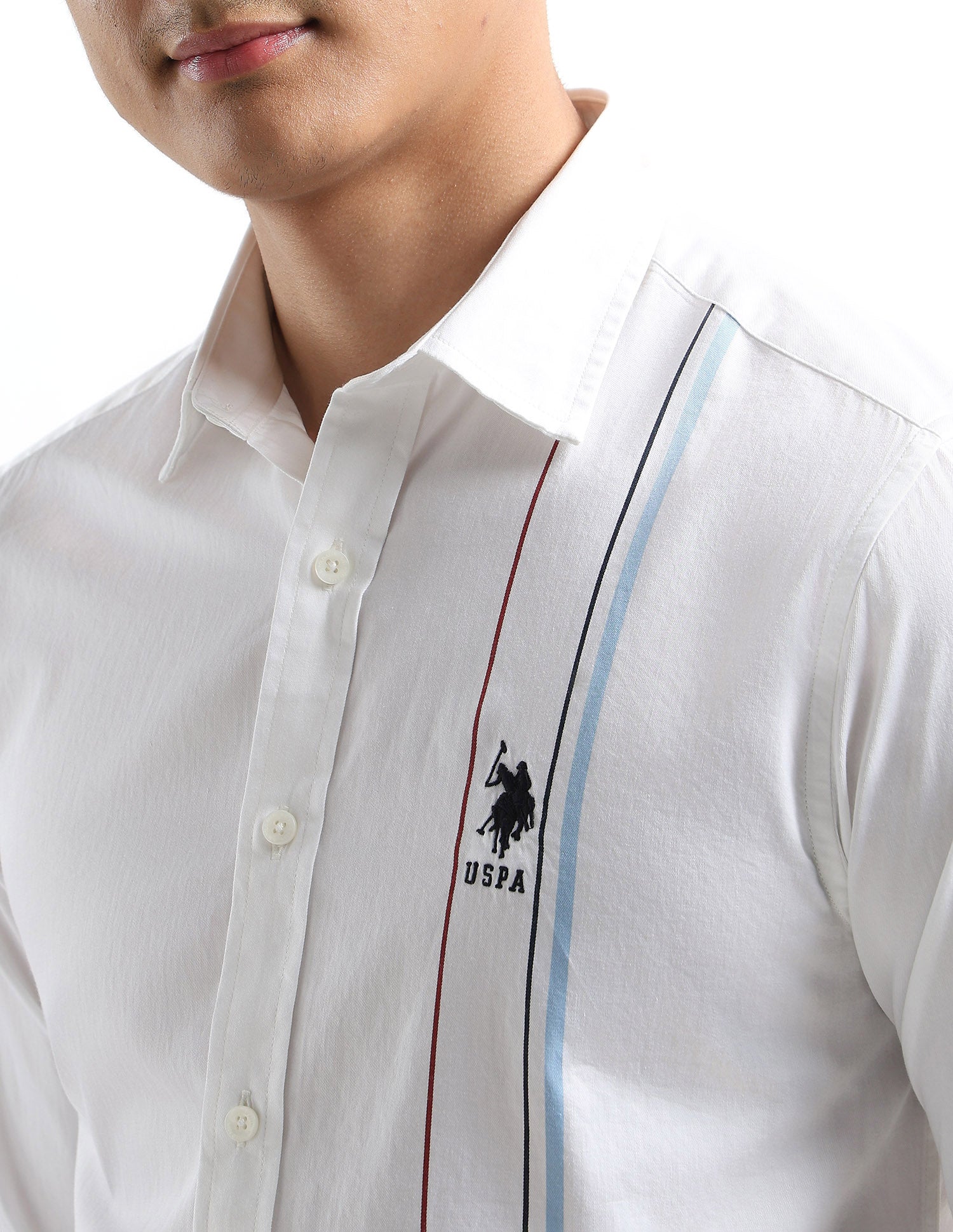 Twill Tailored Fit Shirt White - U.S. Polo Assn. India | Large