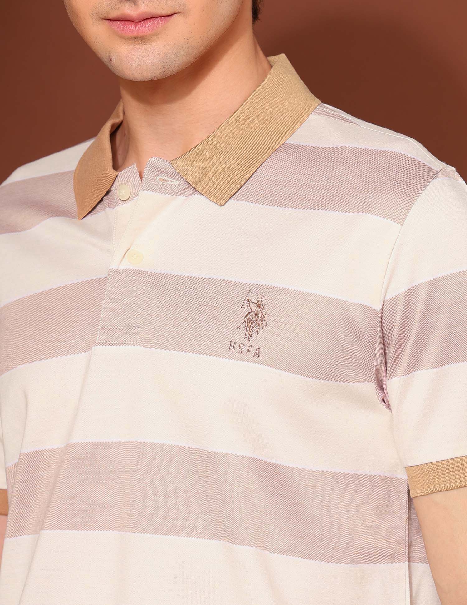 Pure Cotton Working Holiday Polo Shirt Beige - U.S. Polo Assn. India | Large