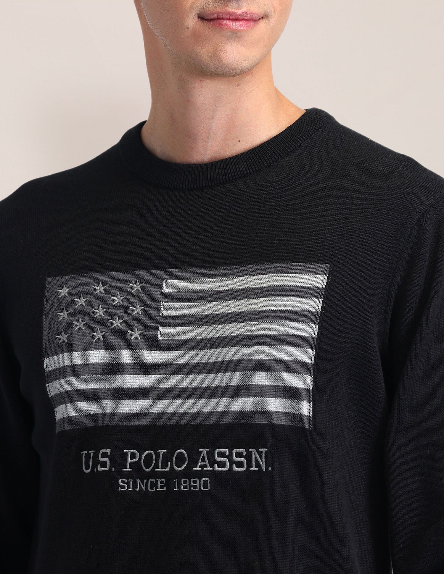 Regular Fit Logo Sweater Charcoal - U.S. Polo Assn. India | Large