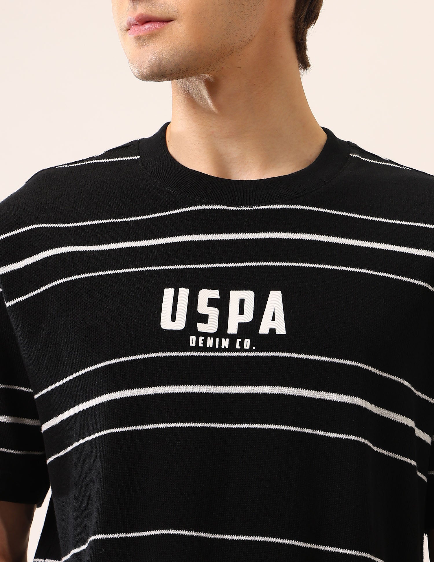 Relaxed Fit Pure Cotton T-Shirt Black - U.S. Polo Assn. India | Large
