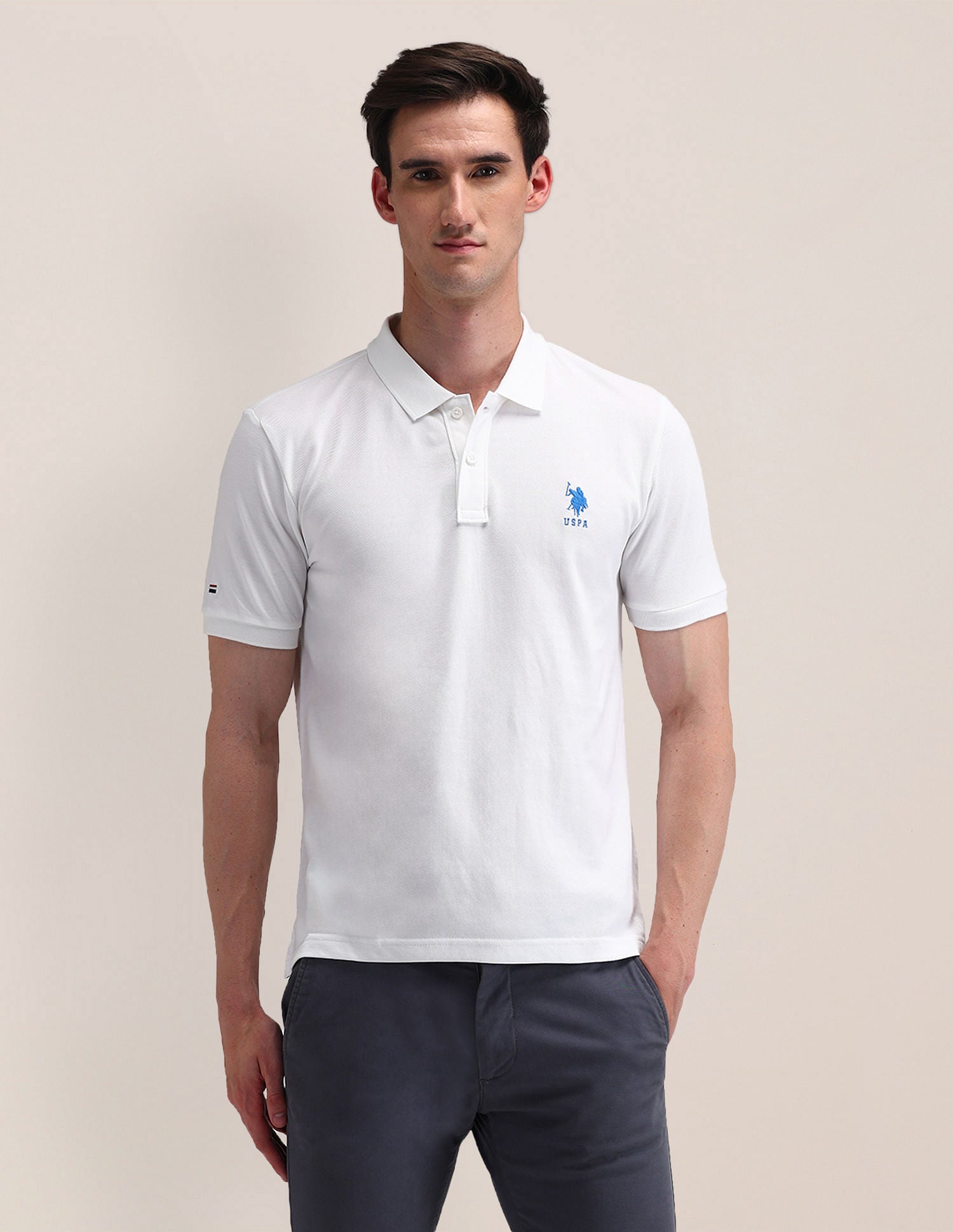 Solid Slim Fit Polo Shirt White - U.S. POLO ASSN. | Large