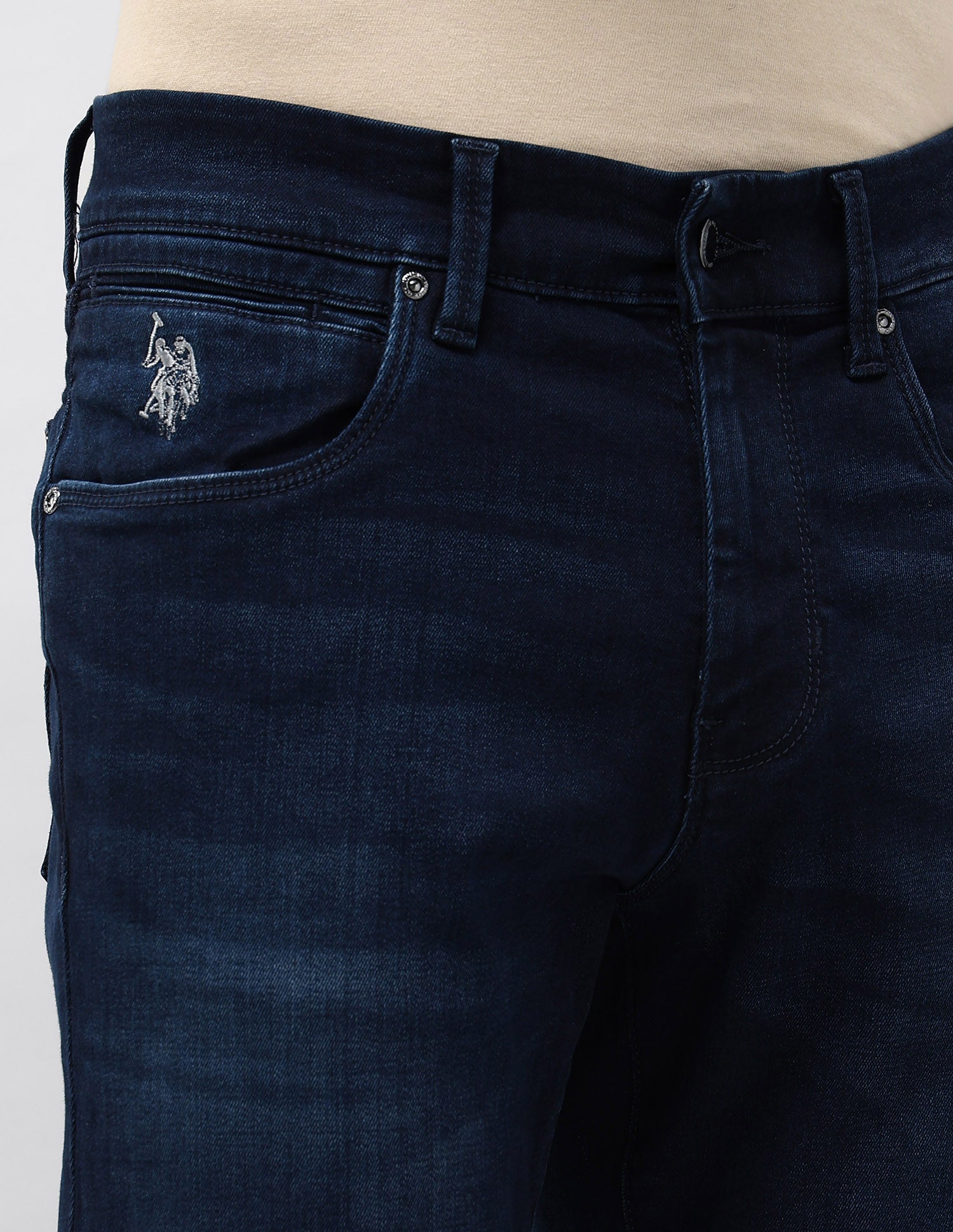 Brandon Slim Tapered Fit Blue Jeans Dark Blue - U.S. POLO ASSN. | Large