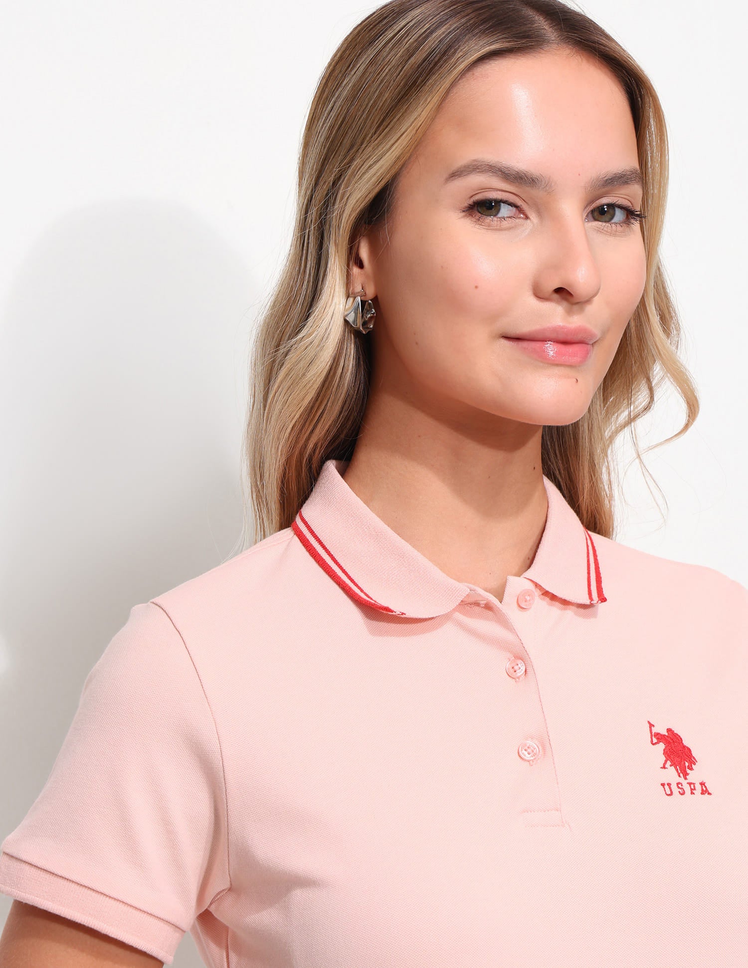 Regular Fit Solid Polo Shirt Pink - U.S. Polo Assn. India | Large
