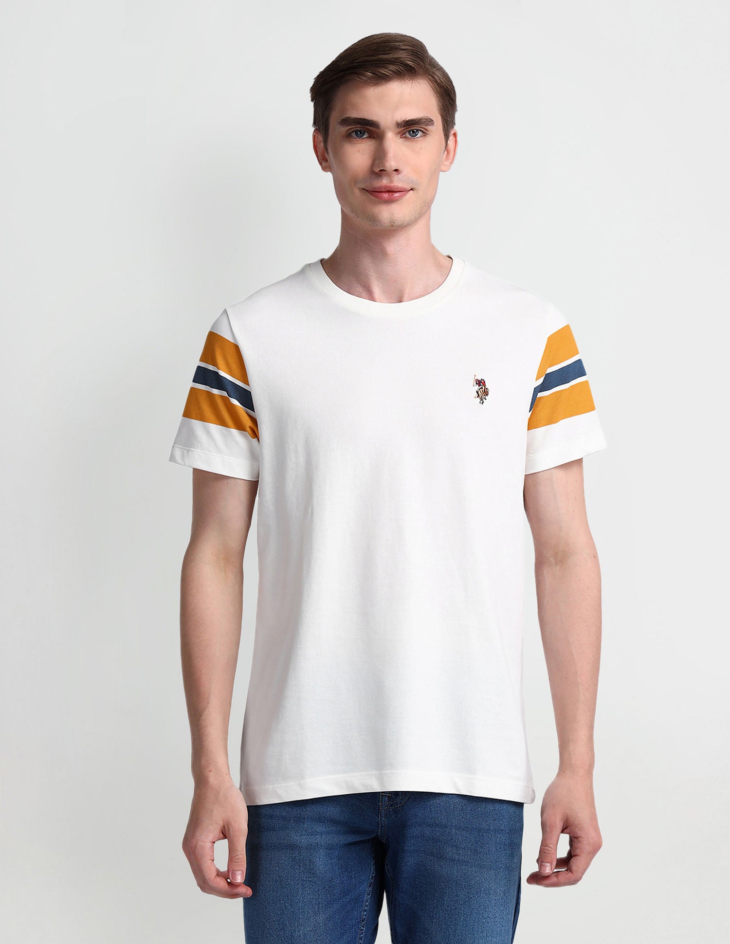 Muscle Fit Solid T-Shirt White - U.S. Polo Assn. India | Large