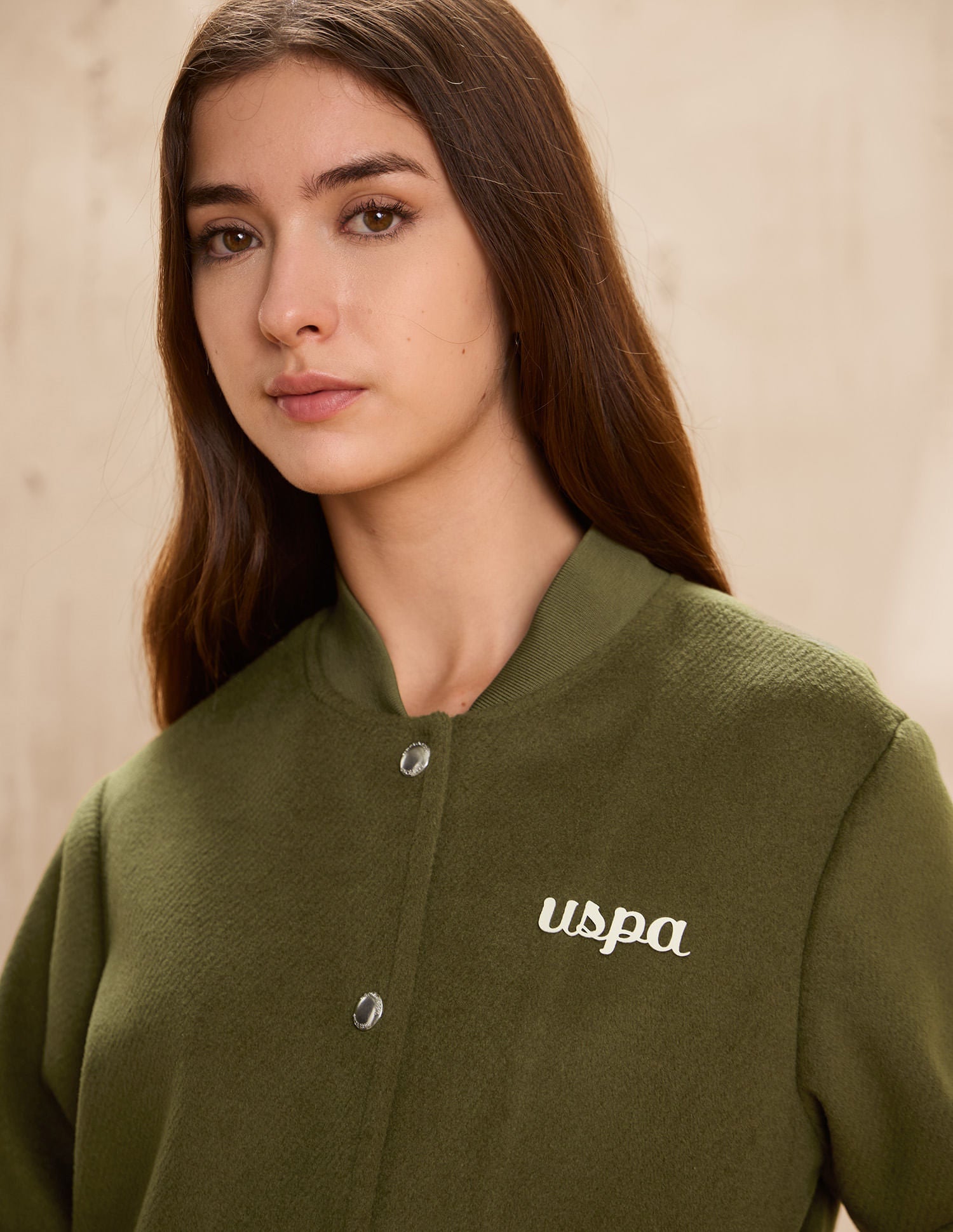 Relaxed Fit Solid Bomber Jacket Green - U.S. Polo Assn. India | Large