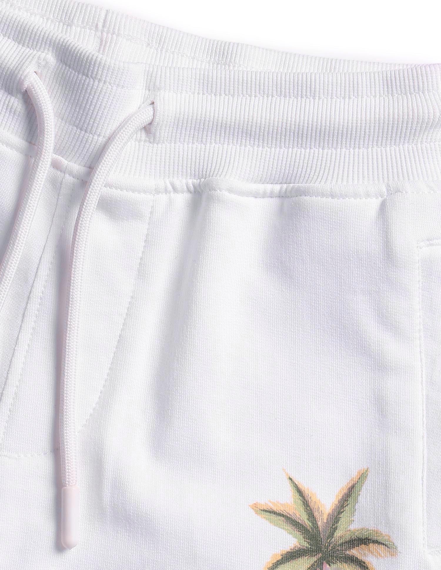 Boys Graphic Printed Regular Fit Shorts White - U.S. POLO ASSN. | Large